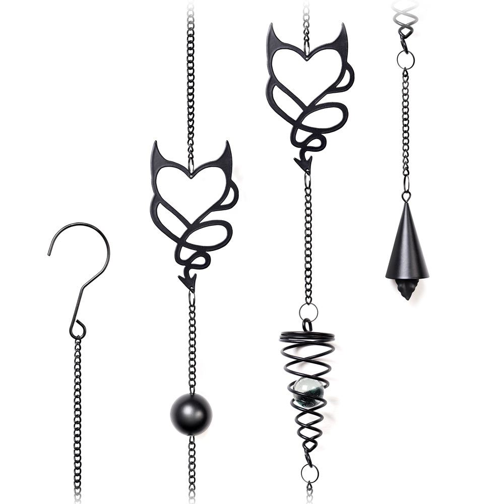 Devil Heart Hanging Decor - Gothic Halloween Party Decorations, Spooky Home Decor for Bedroom, Living Room & Outdoor