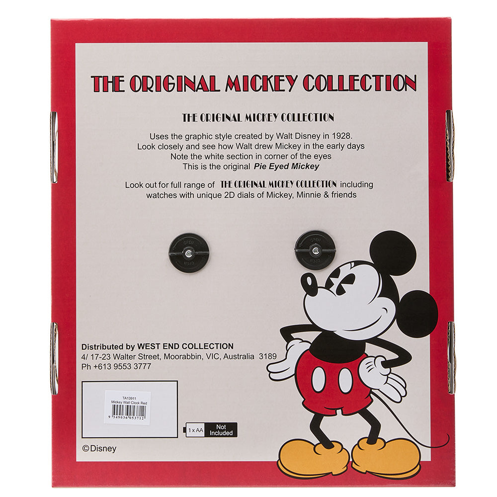 Disney Mickey Mouse Wall Clock - Battery Operated Silent Non-Ticking 12-Inch Round Wall Decor for Kids Room, Kitchen, Office - Perfect Gift for Disney Fans