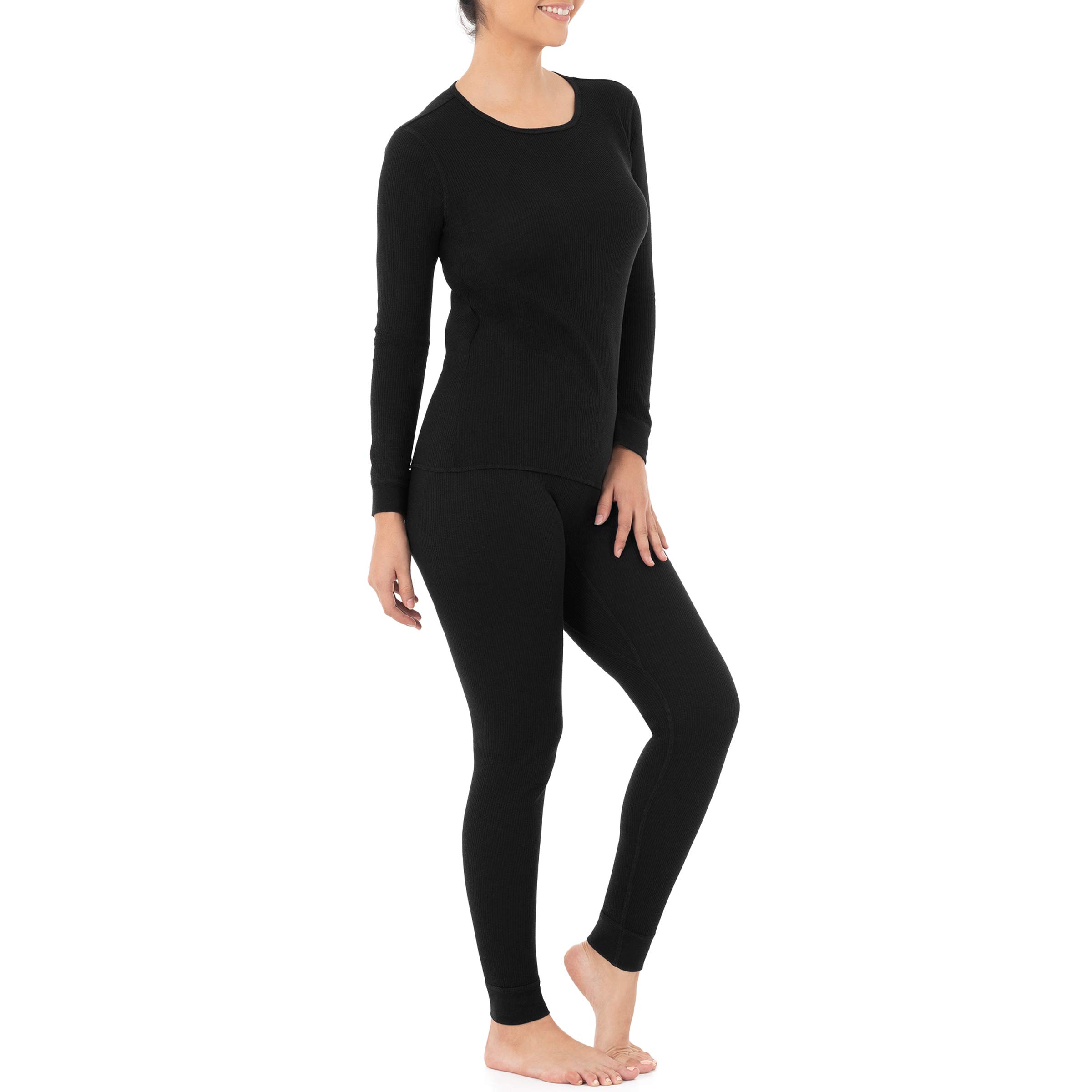 Fruit of the Loom Women's Micro Waffle Premium Thermal Underwear Set - Cozy Winter Layering for Home & Outdoor Activities