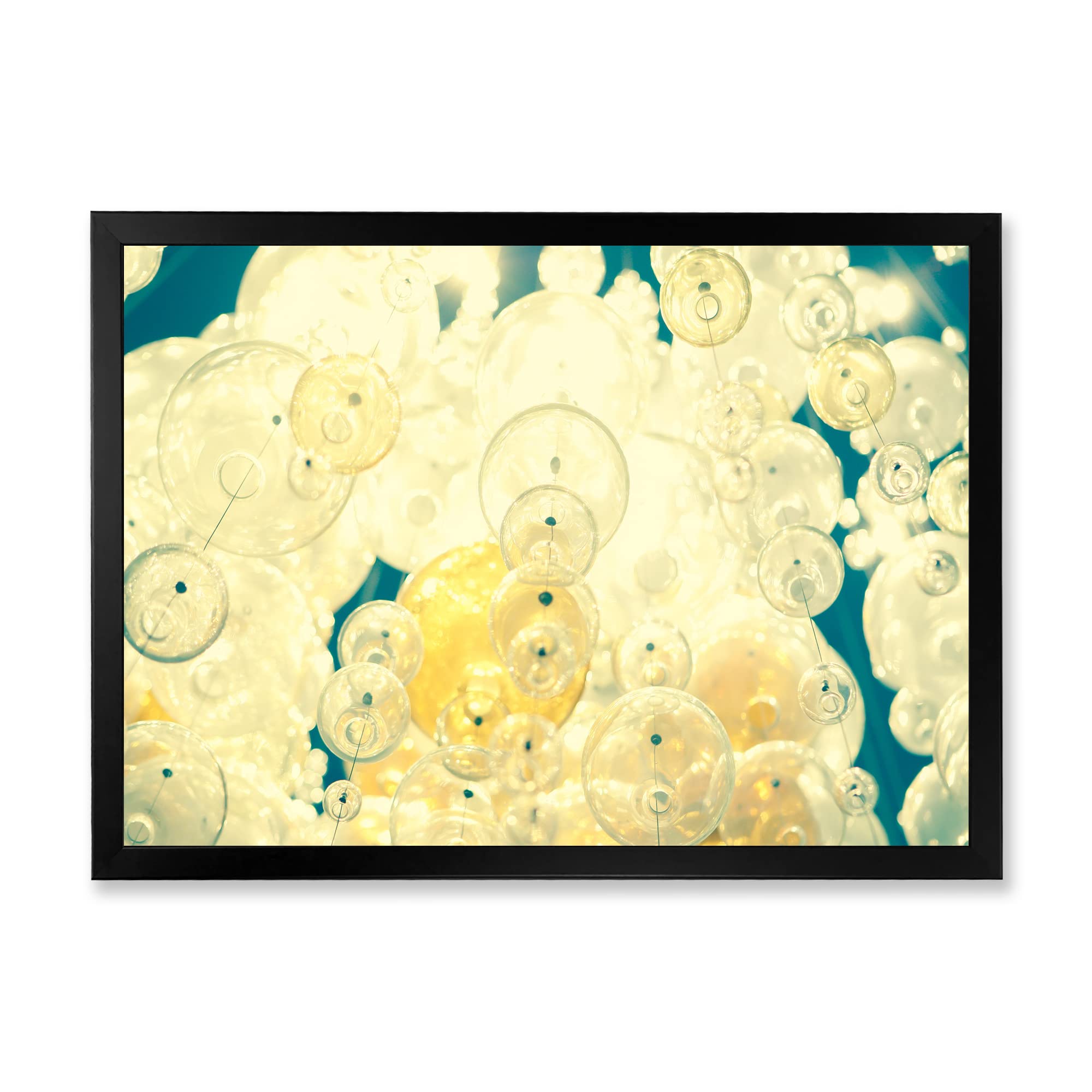 Abstract Ball Chandelier Modern Framed Wall Art - Elegant Home Decor for Living Room, Bedroom & Office