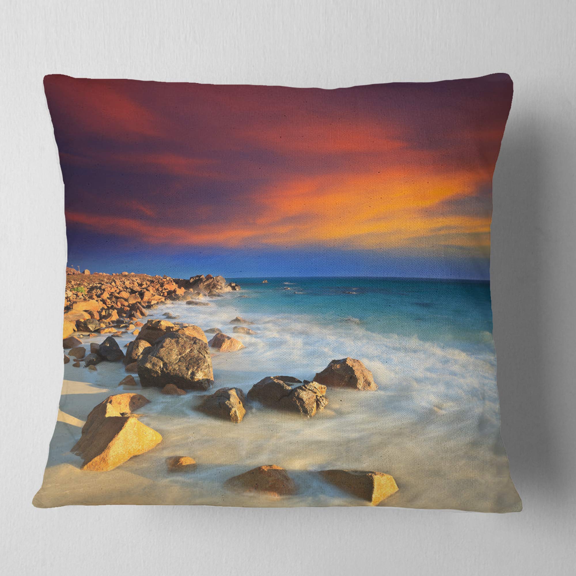 Premium 18x18 Inch Blue Pillow Cushion for Sofa & Bed - Soft Decorative Throw Pillow Cover - Home Decor, Living Room, Bedroom Accent (DesignQ CU10780)