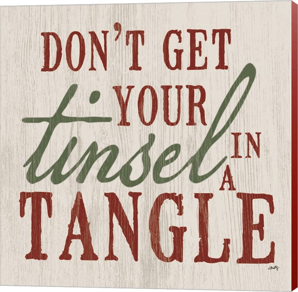 Tinsel in a Tangle by Misty Michelle - 12x12 Inch Canvas Wall Art with Colonial Red Sides, Museum Wrapped - Perfect for Living Room, Bedroom, or Office Decor