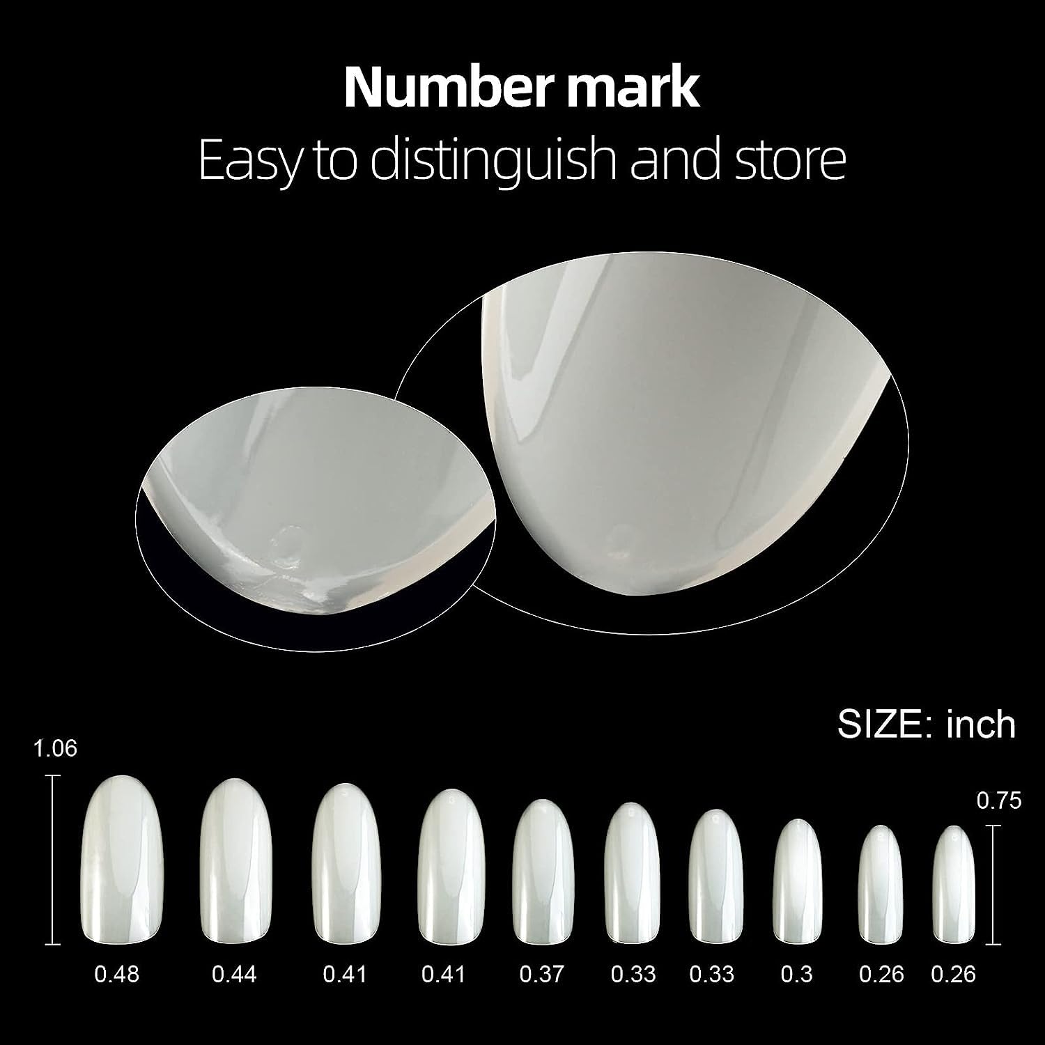 500PCS INOG False Nail Tips - 10 Sizes Artificial Fake Nails with Storage Case for Nail Art, Salon & DIY Manicure | Oval Shape for Natural Look & Easy Application