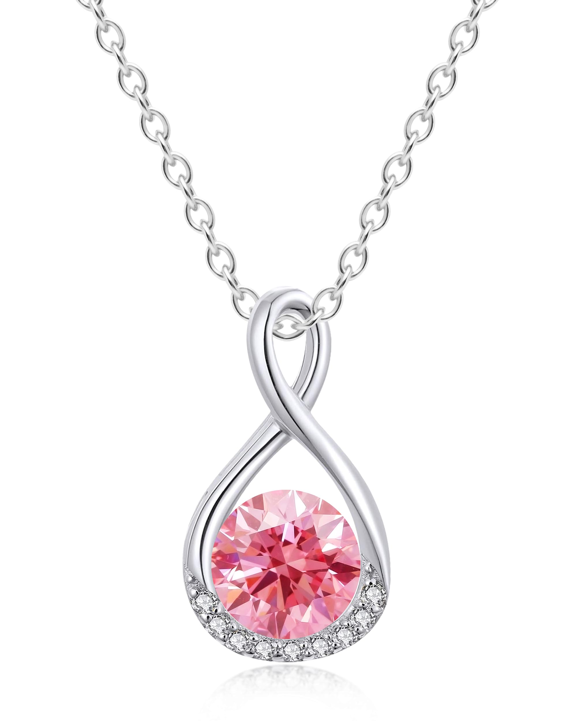 MIDDLUX Genuine Birthstone Infinity Necklace for Women & Girls - December Birthstone Jewelry, Christmas & Birthday Gift for Her - Perfect for Holidays, Anniversaries & Special Occasions