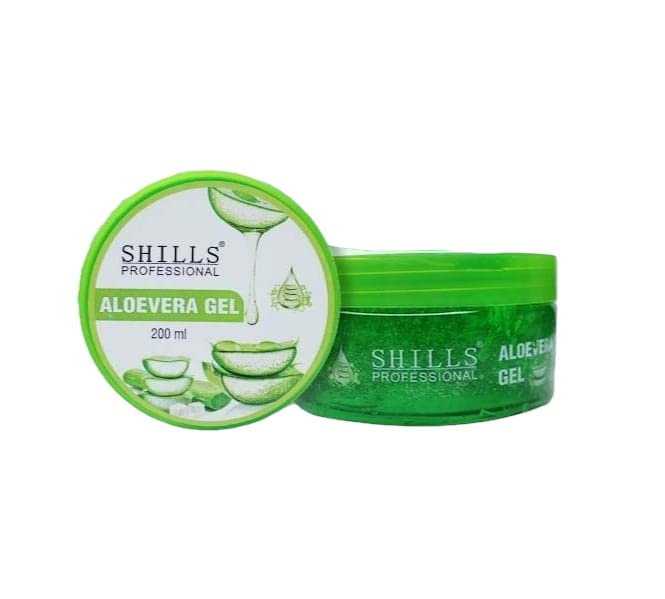 Shills Professional Aloe Vera Gel for Face & Body - 99% Pure Natural Soothing Moisturizer for Sunburn, Acne, Dry Skin - Best for After Sun Care, Hair Treatment & Skin Hydration