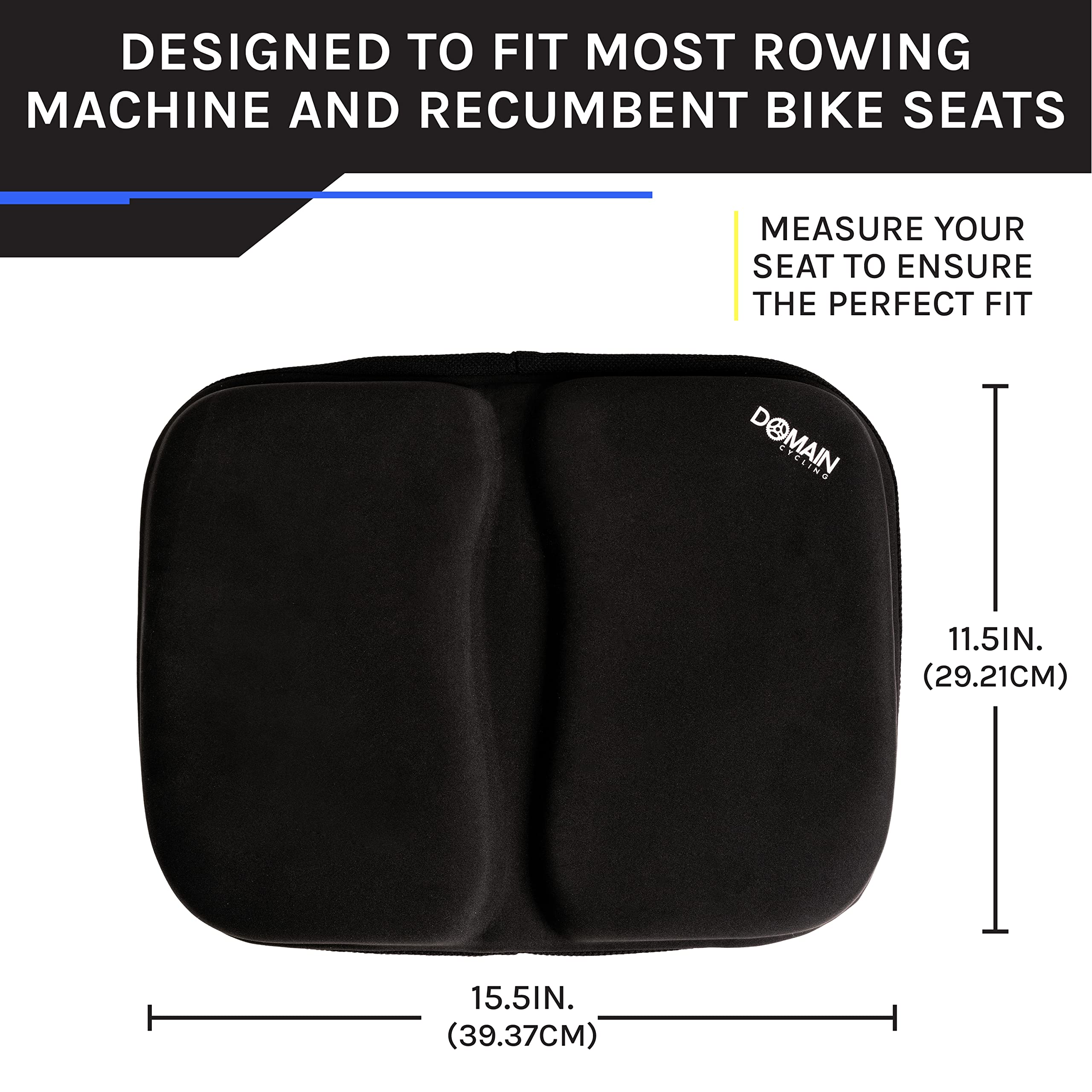 Recumbent Bike Seat Cushion - Gel Exercise Bike Seat Cover for Stationary & Spin Bikes (39.37 x 29.21 cm) - Comfortable Padding for Men & Women - Perfect for Home Gym, Indoor Cycling & Long Workouts