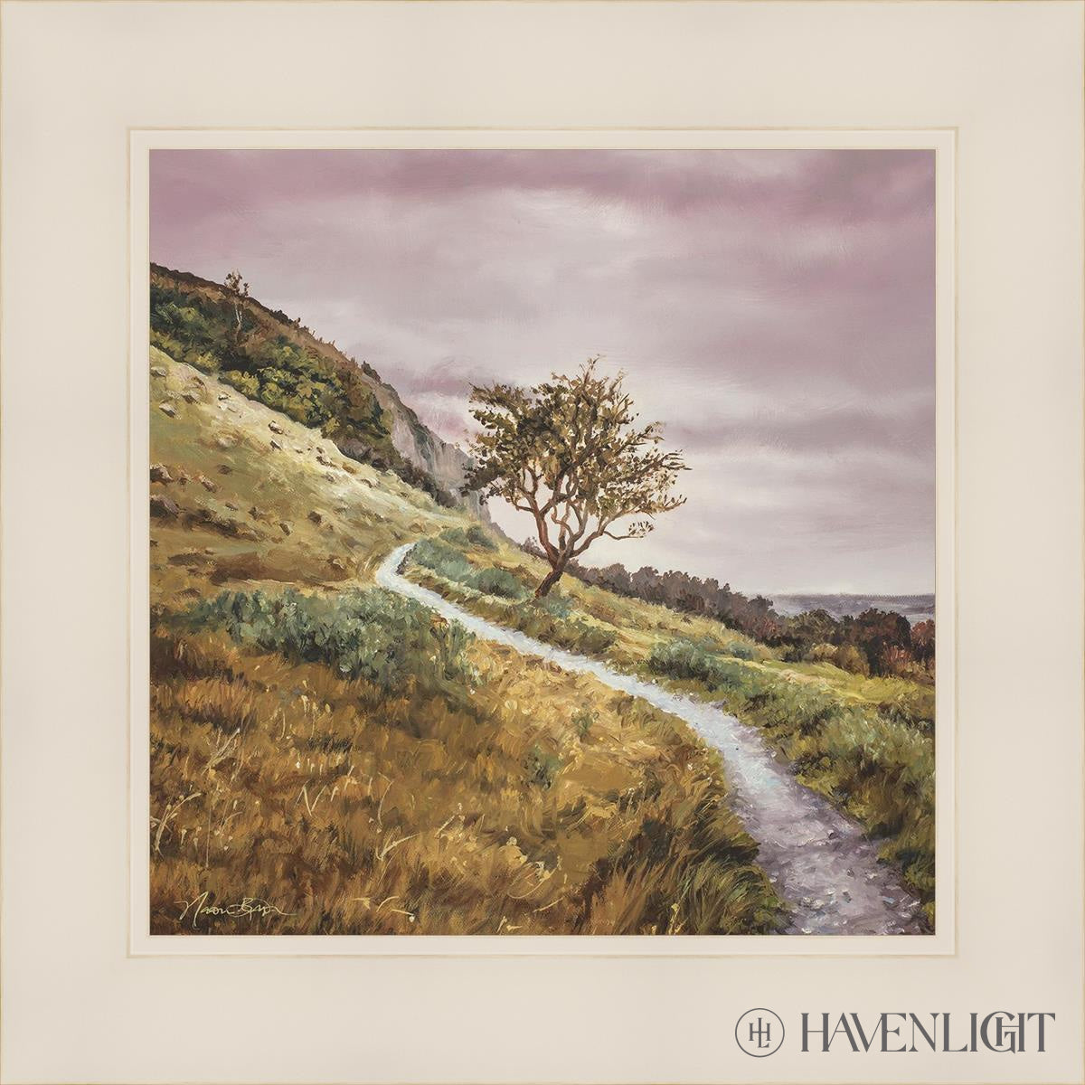 Broken Path Mountain Top Wall Art - Handmade Boho Decor for Living Room, Bedroom & Office - Inspirational Nature Landscape Painting for Home Decor