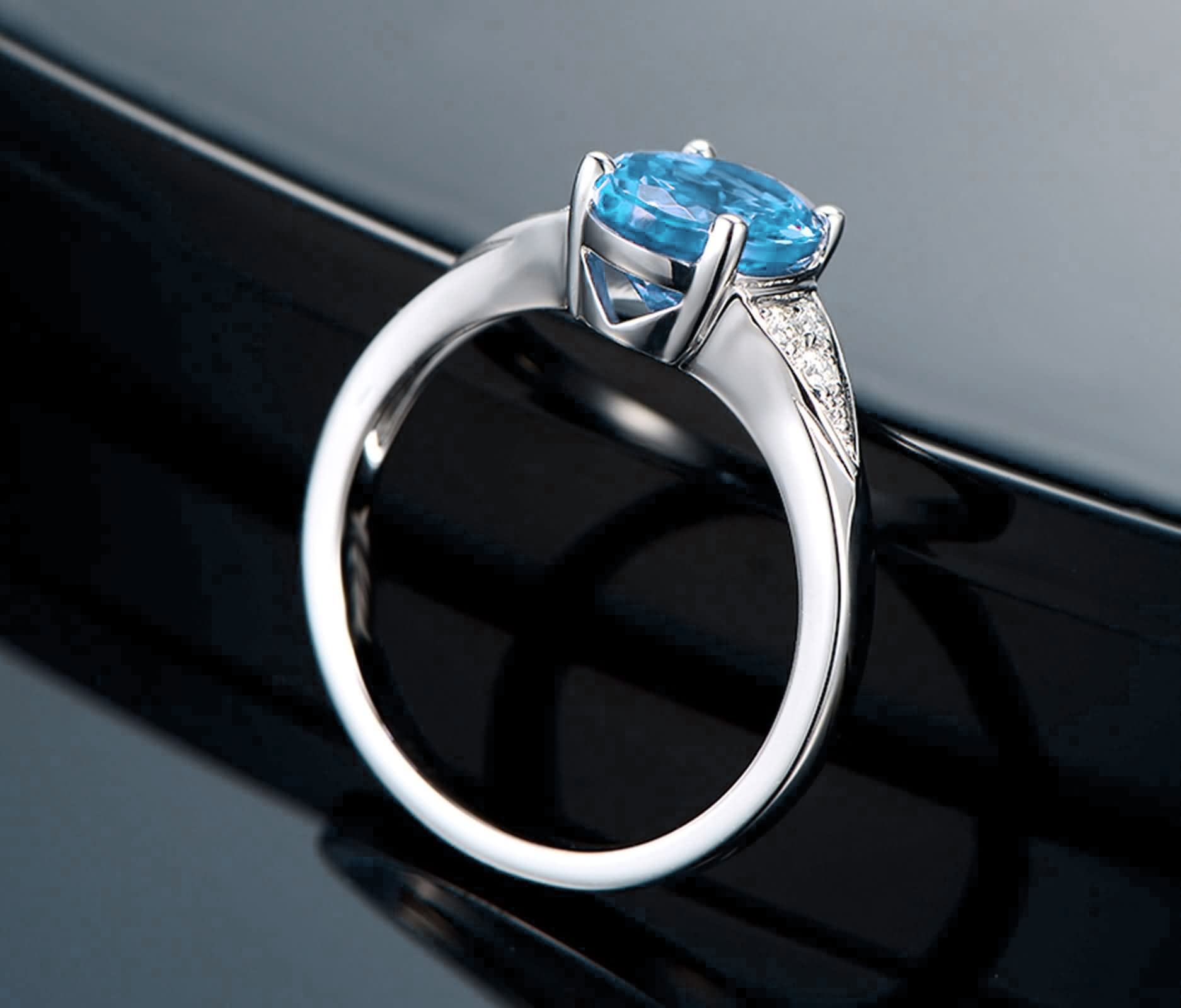 Gualiy Sterling Silver Oval CZ Engagement Rings for Women, Cubic Zirconia Wedding Bands Size 4-11 - Perfect for Proposals, Anniversaries & Bridal Jewelry Sets