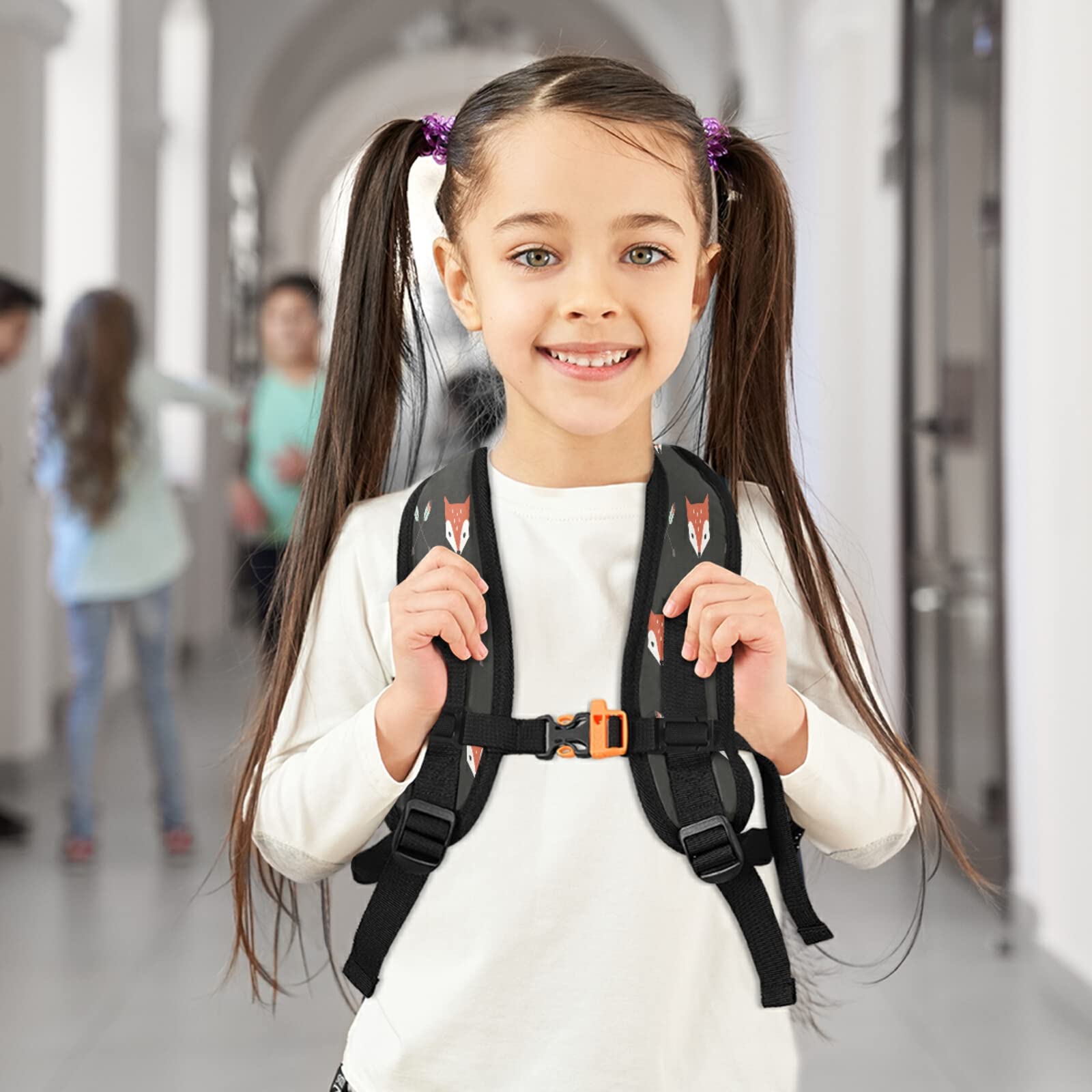 Senya Fox and Arrows Kids Backpack with Adjustable Chest Clip - Lightweight Toddler School Bag for Preschool Boys & Girls - Perfect for Daycare, Kindergarten, and Outdoor Adventures