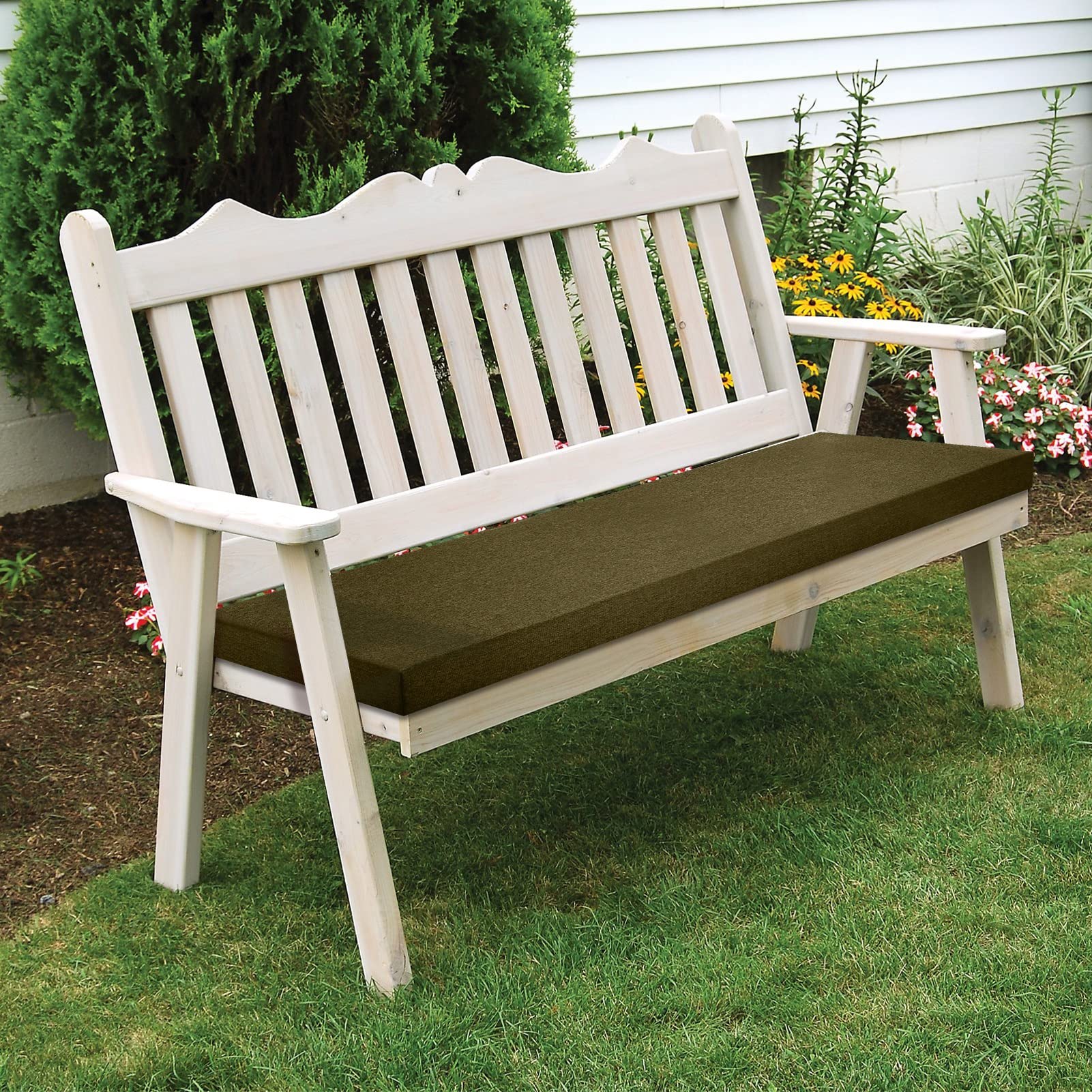 Premium Waterproof Outdoor Bench Cushion - Non-Slip Patio Furniture Cushion for Swing, Window Seat & Indoor Use - 15.7