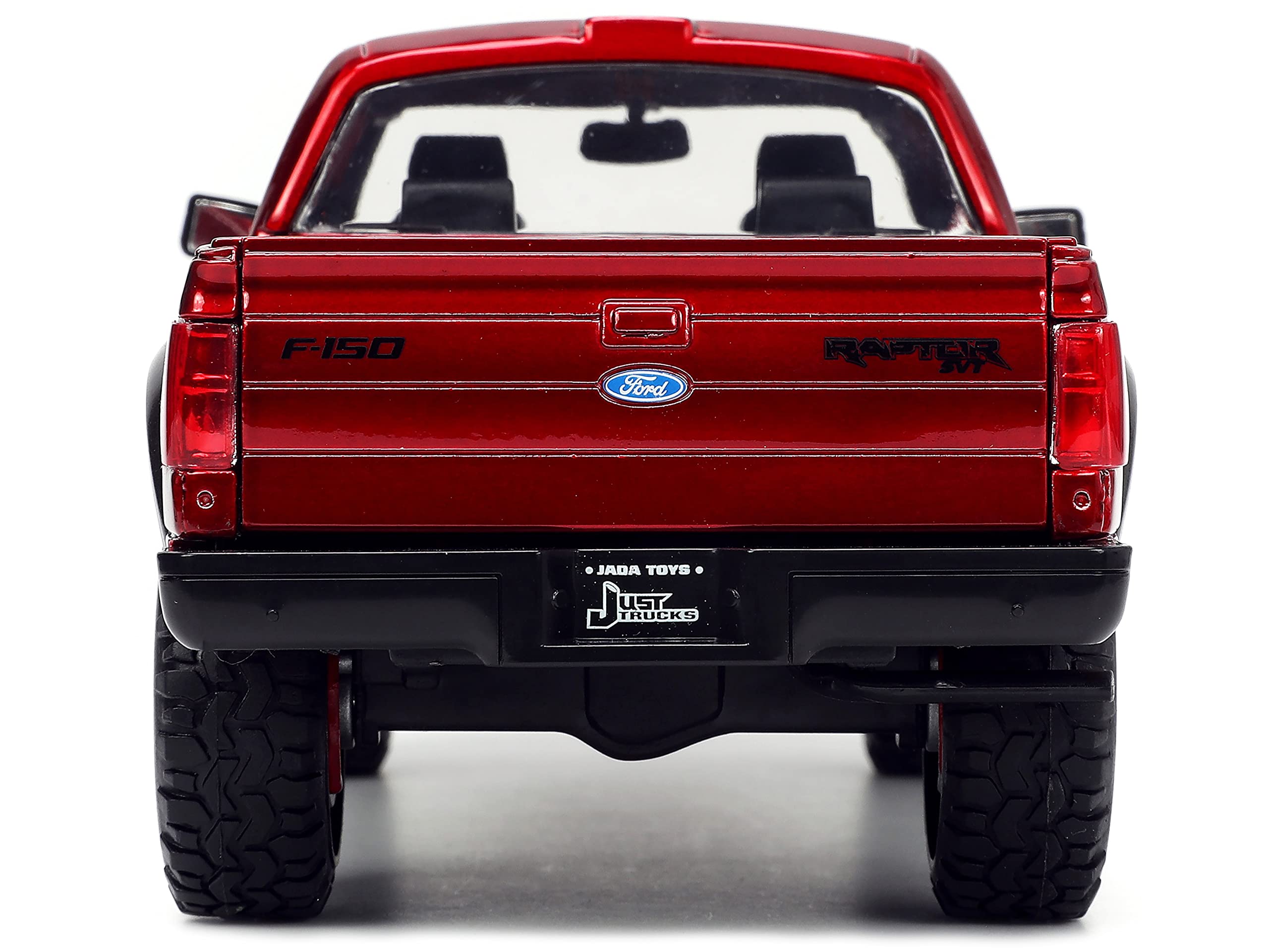 Jada Toys 1:24 Scale 2011 Ford SVT Raptor Die-Cast Model Car - Red with Tire Rack | Collectible Toy for Kids & Adults | Perfect for Display, Gifts, and Play Scenes