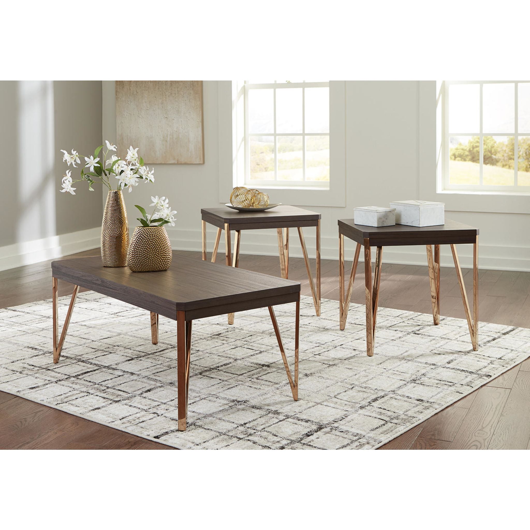 Bandyn 3-Pack Folding Tables - Lightweight & Portable (Brown/Champagne) - Perfect for Picnics, Camping, and Outdoor Events