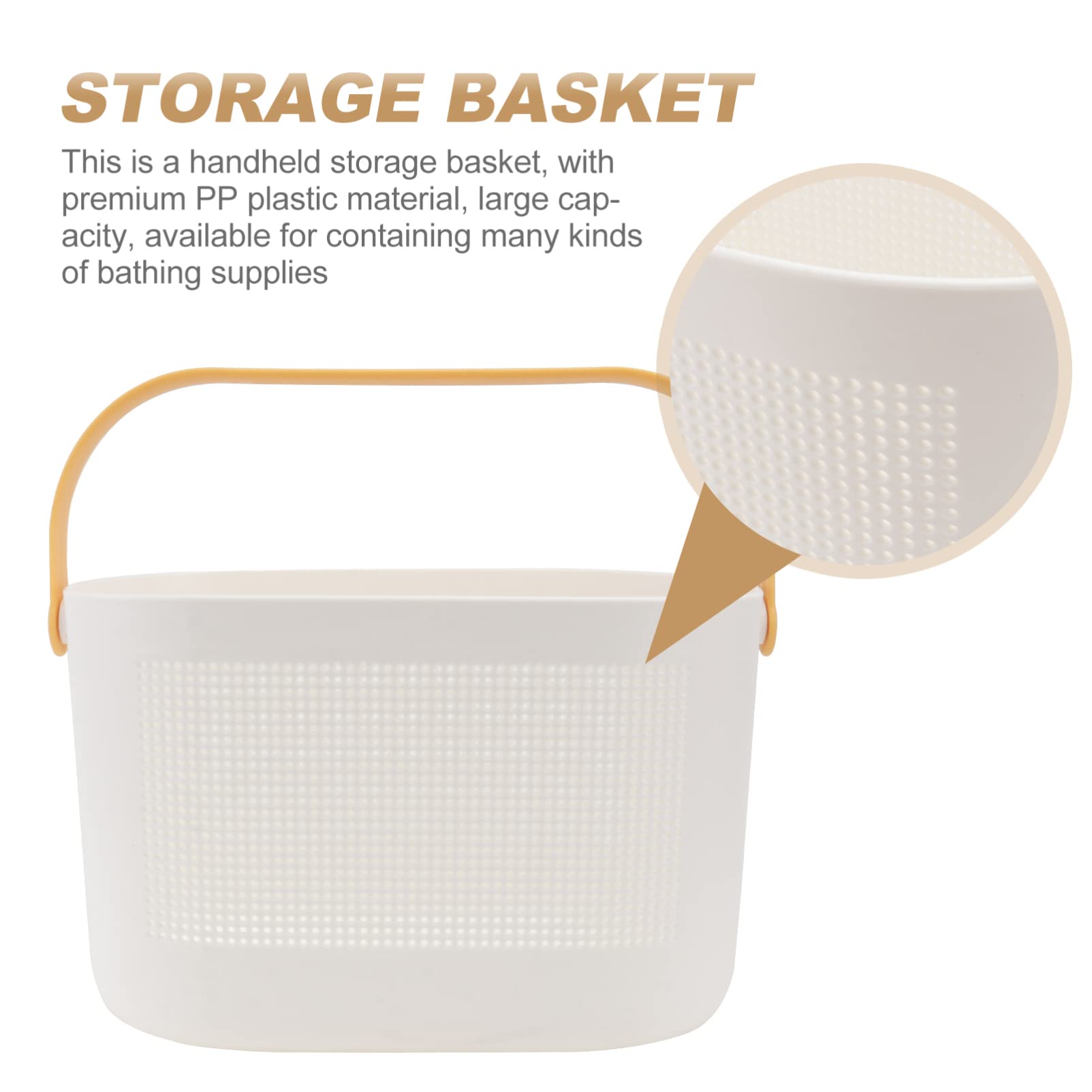 Sturdy Portable Bathroom Organizer Basket - Multi-Purpose Drainable Storage for Toiletries | Handheld Wash Basket in Lemon Yellow | Perfect for Shower, Vanity & Travel Organization