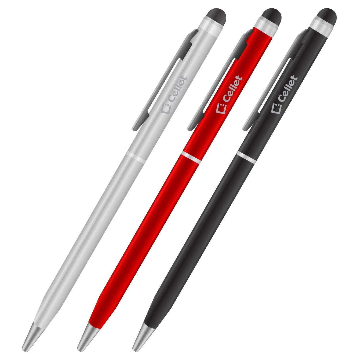 Premium PRO Stylus Pen for Nintendo Switch Lite - High Precision, Ultra Sensitive, with Ink - 3 Pack (Black, Red, Silver) - Perfect for Gaming, Drawing & Touch Screen Devices