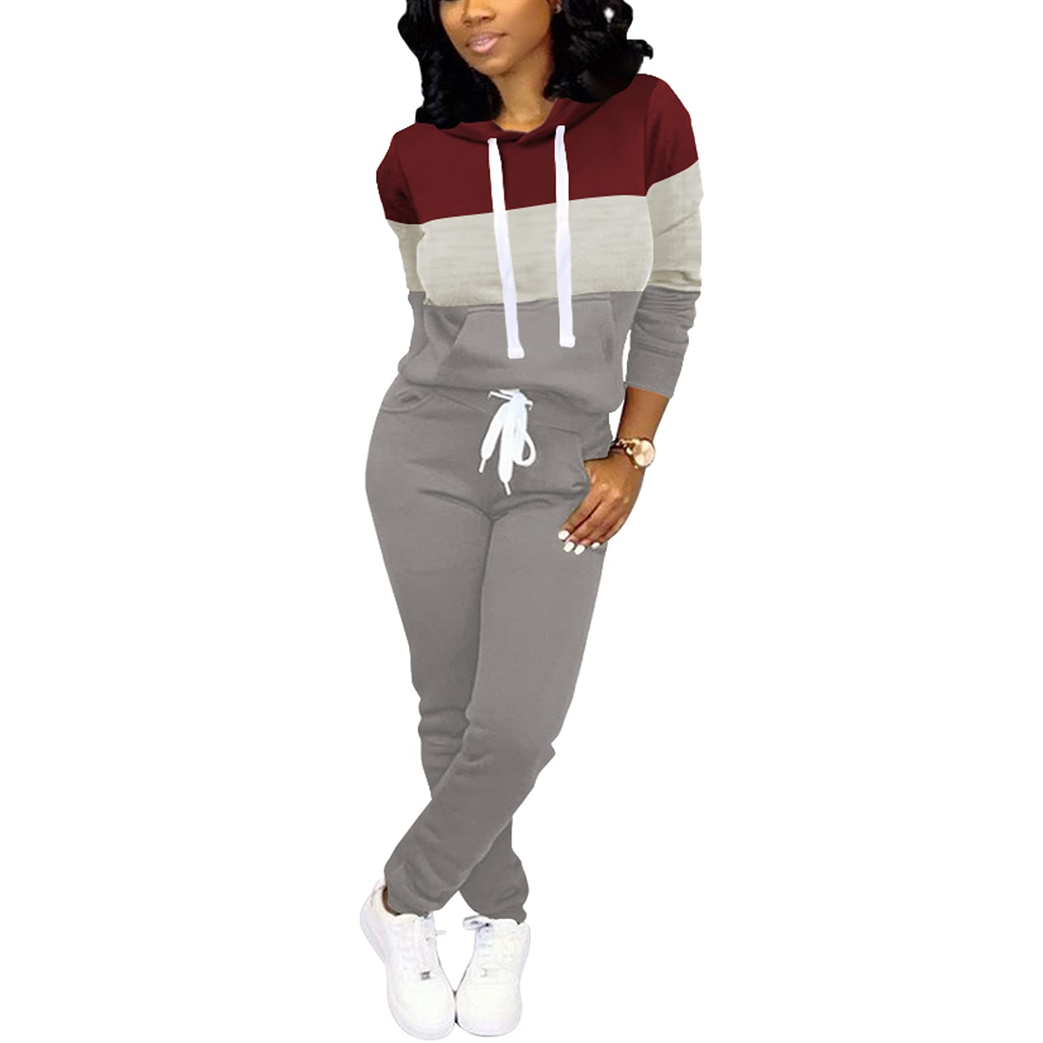Nimsruc Women's Two Piece Jogging Suits - Casual Tracksuit Outfit for Running, Gym, Lounge & Streetwear Fashion