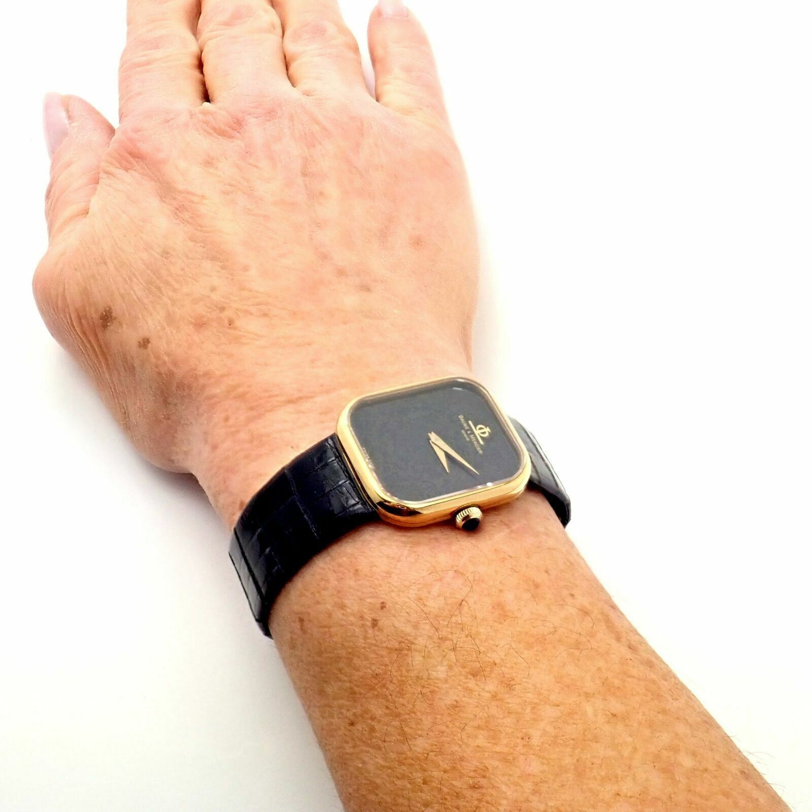 Authentic Baume & Mercier 18k Yellow Gold Manual Wind Luxury Watch 38304 - Perfect for Formal Events & Business Occasions