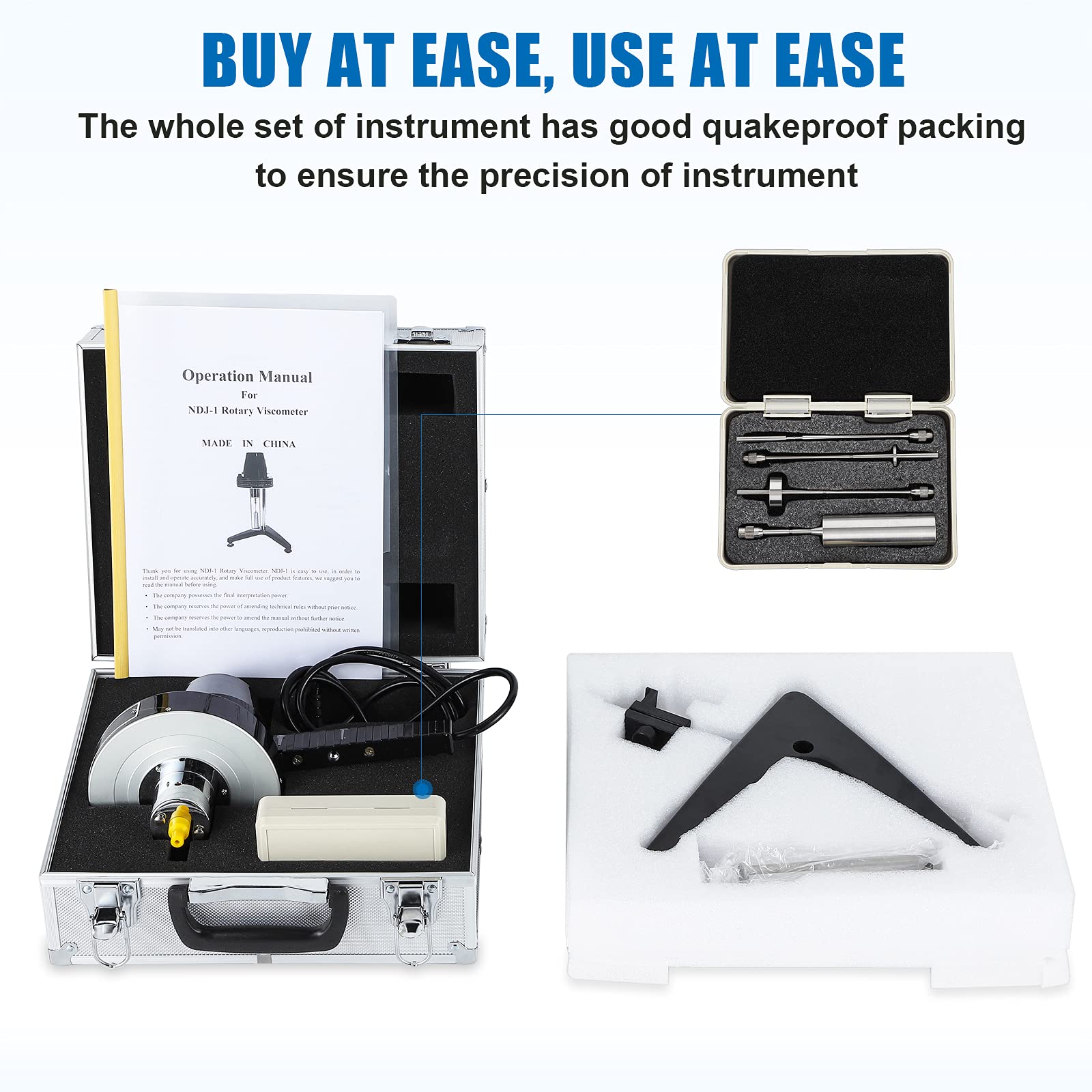 BAOSHISHAN NDJ-1 Rotary Viscometer - Digital Viscosity Tester for Newtonian Liquids (10-100,000mPa·s) | Lab & Industrial Fluid Viscosity Measurement for Paints, Oils, Cosmetics & Chemical Solutions