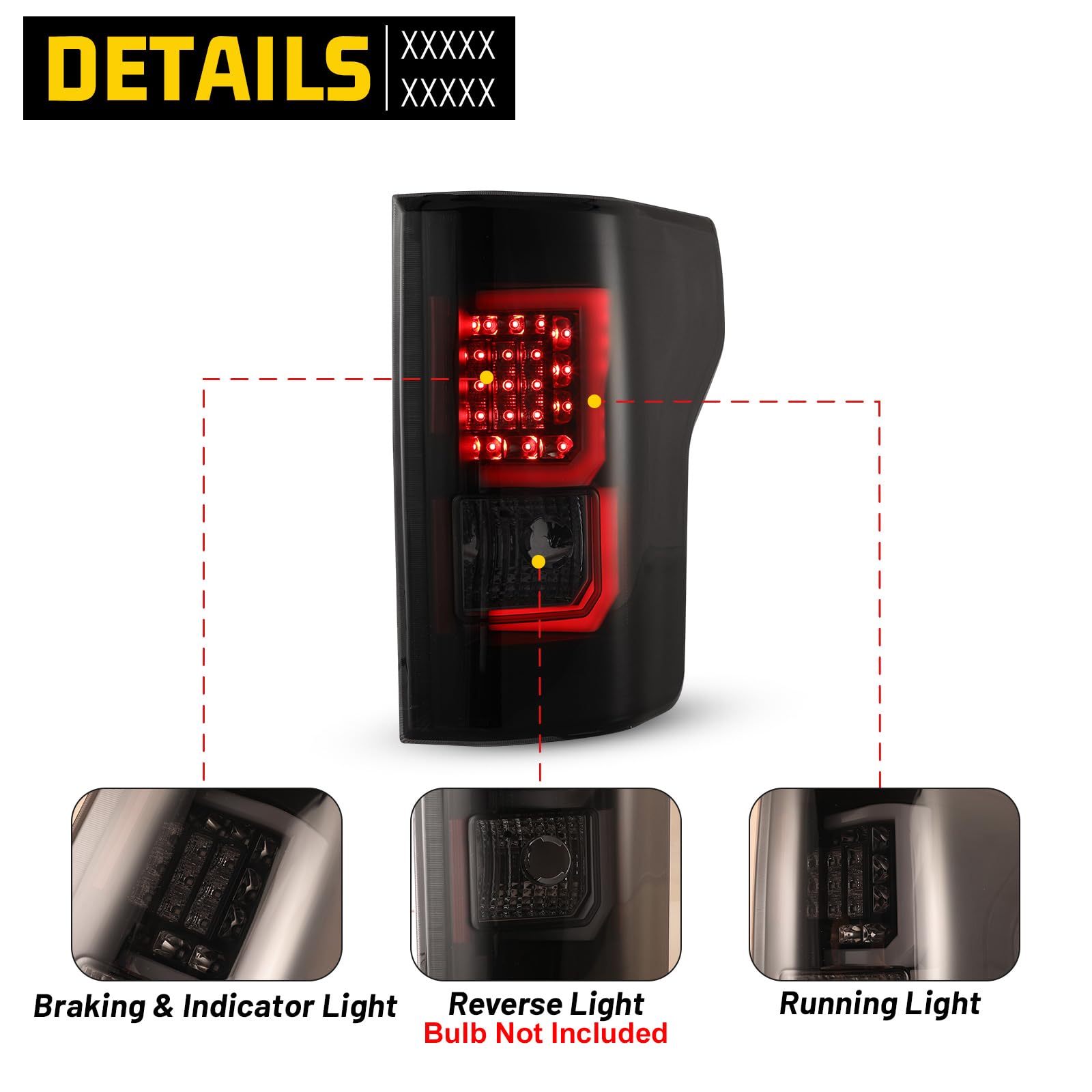 LED Tail Lights for 2015-2017 Ford F150 - Smoked Lens Taillight Assembly with LED Turn Signal, Brake Light, DRL & Parking Lights | HD Lens Replacement for Pickup Truck | Enhanced Visibility & Style for Night Driving & Off-Road Adventures