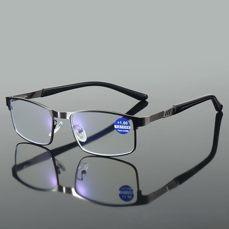 Men's Anti Blue Light Reading Glasses - Square Frame Computer Glasses for Men - Reduce Eye Strain for Office Work & Gaming
