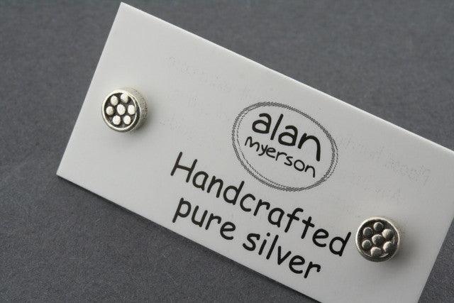 7 Dot Circle Stud Earrings - Pure 925 Sterling Silver for Women - Perfect for Everyday Wear, Parties & Gifts