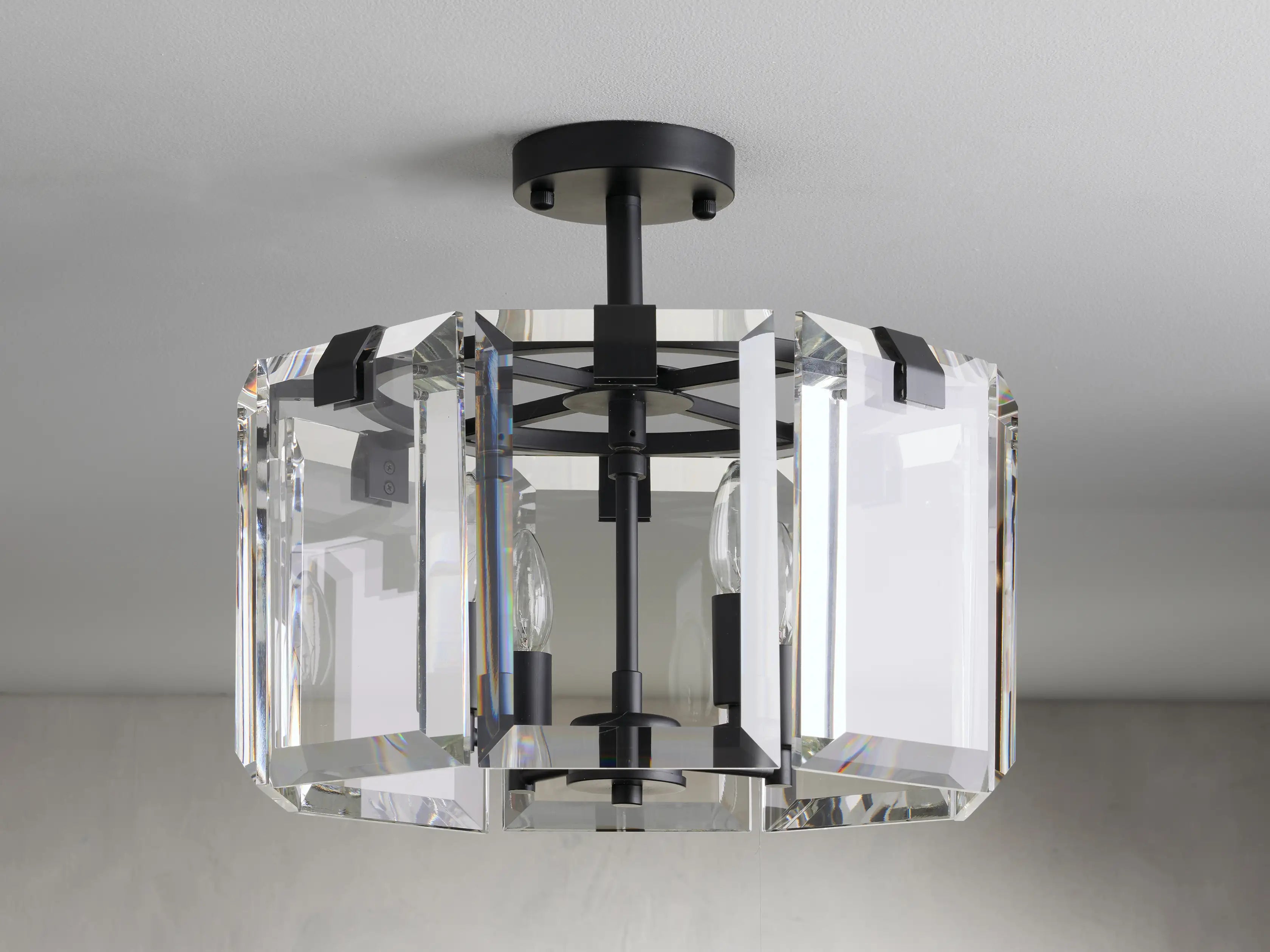 Amaya 4-Light Flush Mount Ceiling Light Fixture - Modern LED Chandelier for Bedroom, Living Room & Hallway Lighting