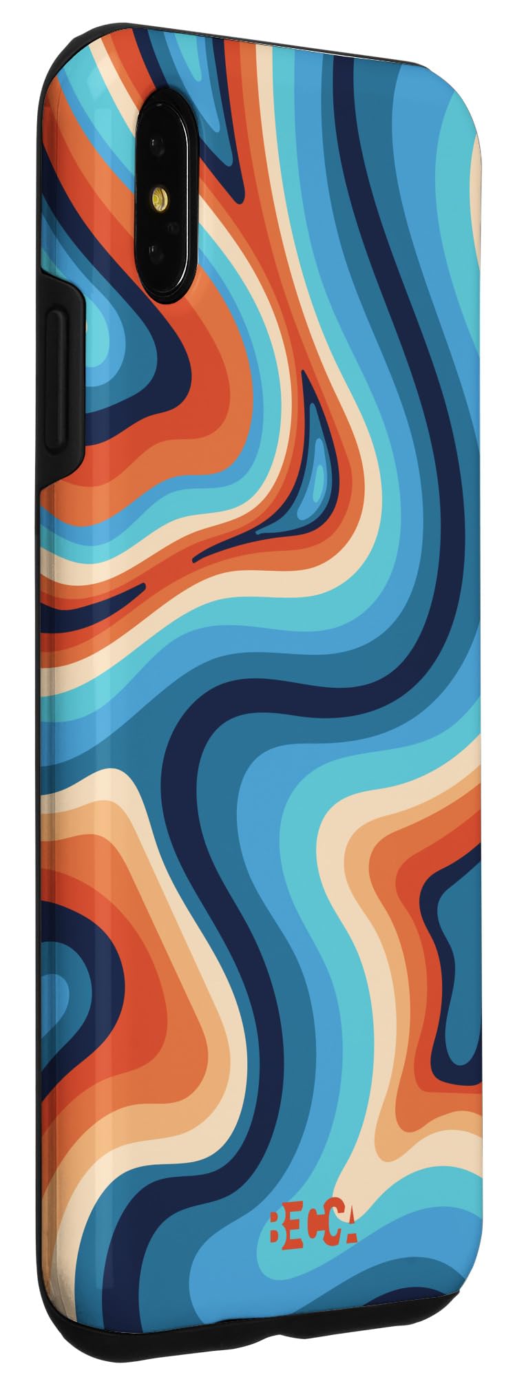 iPhone XS Max Retro Groovy Liquid Swirl Hippie 70's 80's Psychedelic Case - Durable Protection for Everyday Use & Travel