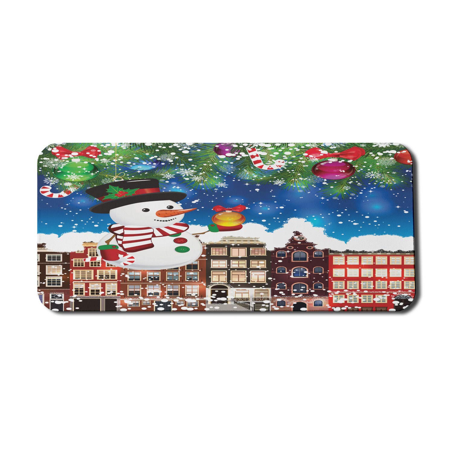 Ambesonne Christmas Snowman Mouse Pad - Non-Slip Rubber Gaming Mousepad (35