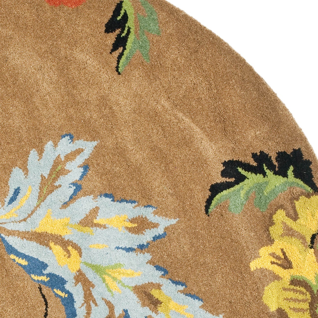 SAFAVIEH Soho Collection 6' Round Brown/Multi Handmade Premium Wool & Viscose Area Rug - Perfect for Living Room, Bedroom & Home Decor