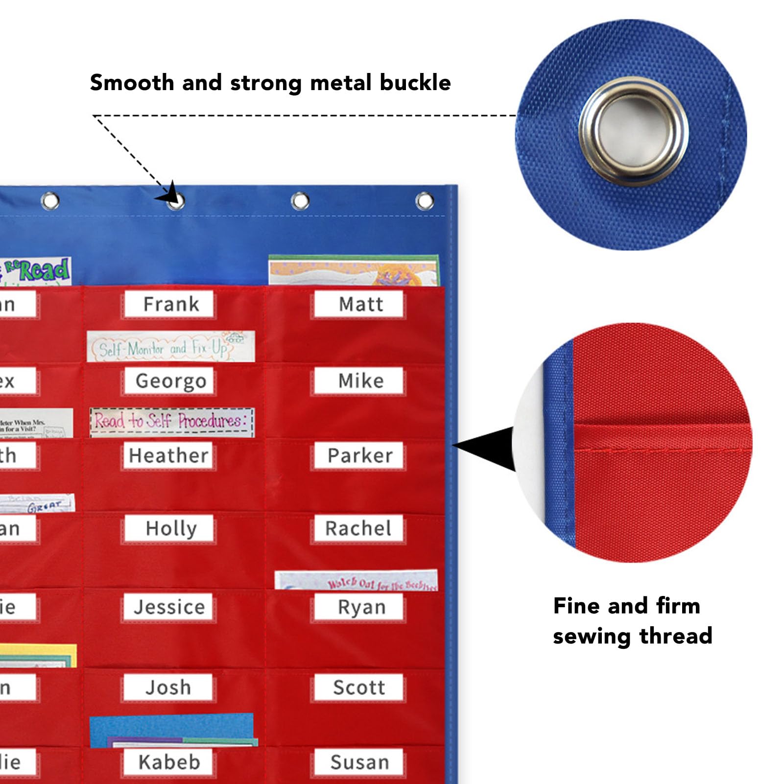 Classroom Pocket Chart - Easy Install Anchor & File Storage Organizer for Teachers | Versatile Office & School Supplies for Lesson Plans & Student Work Display