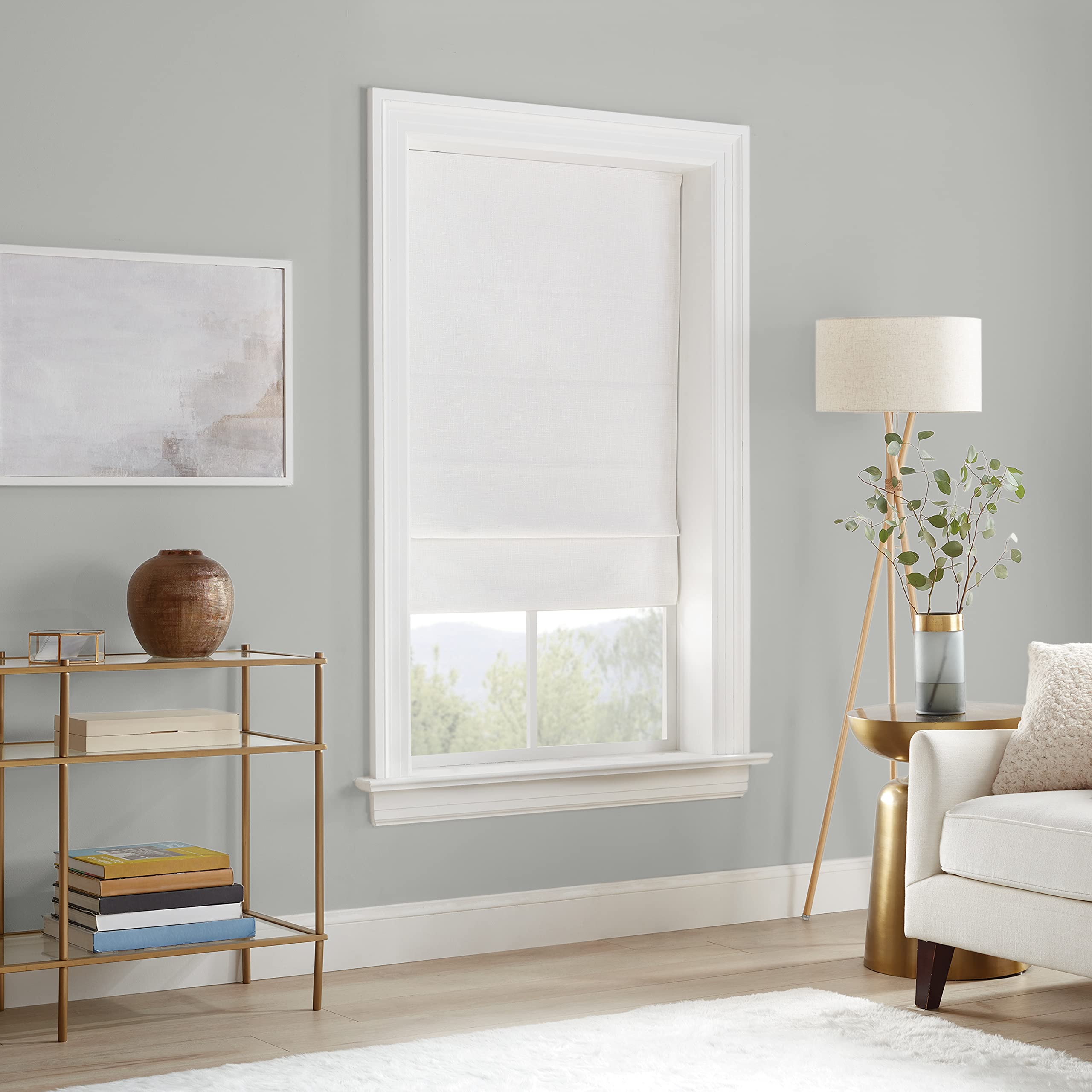 Noise Reducing Blackout Cordless Roman Shade - Eclipse Drew Window Curtain 33