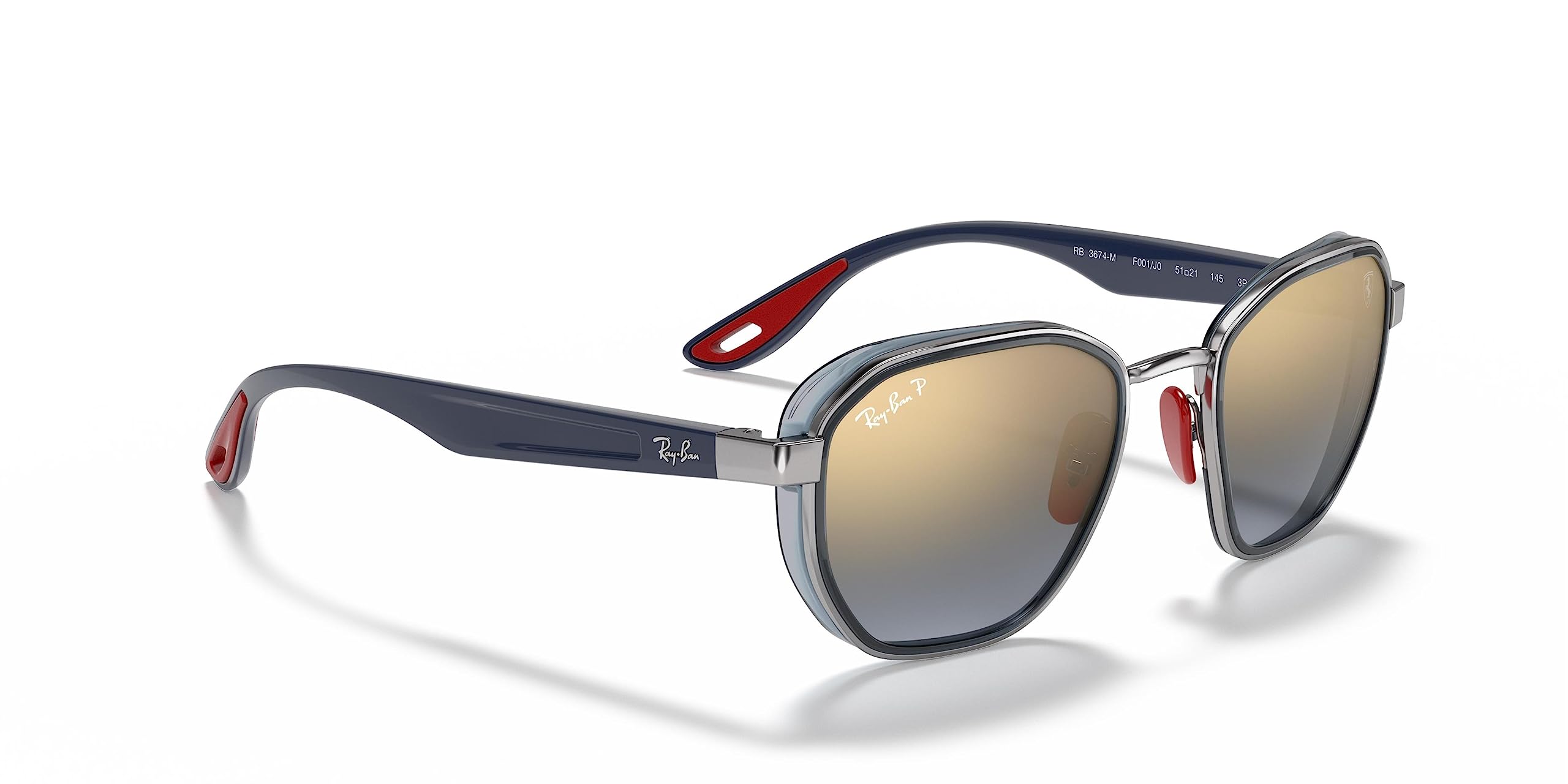Ray-Ban RB3674M Scuderia Ferrari Collection Round Sunglasses for Men & Women – Polarized UV Protection Aviator Shades for Driving, Sports & Outdoor Activities