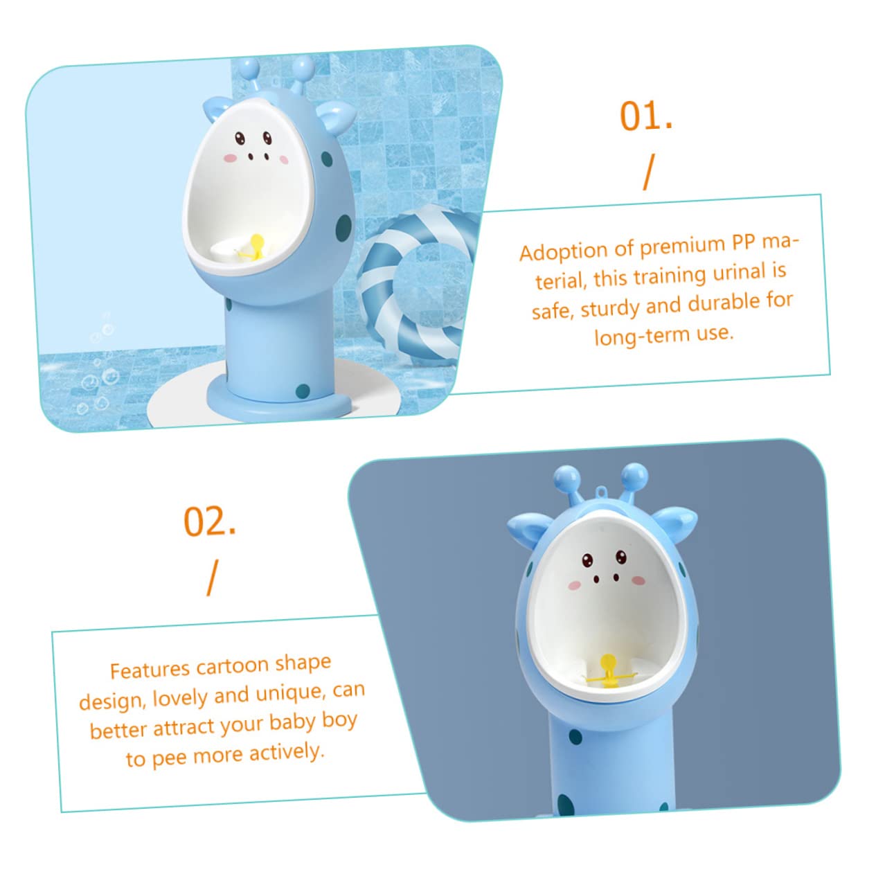RORPOIR Boys Potty Training Urinal - Durable Toddler Toilet for Kids, Sky Blue - Perfect for Home, Travel & Daycare Use