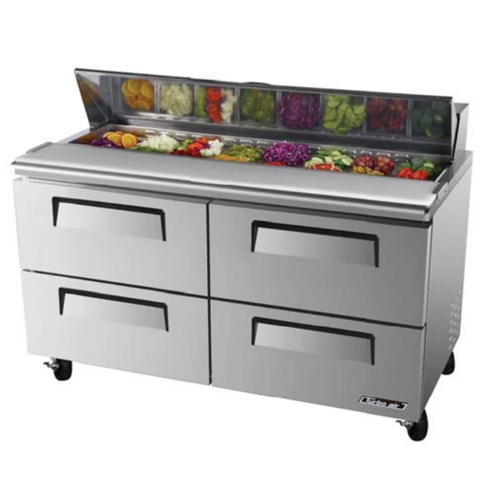 NEW Turbo Air 16CF Sandwich & Salad Refrigerator Prep Unit with 4 Drawers - TST-60SD-D4 | Perfect for Delis, Cafes & Commercial Kitchens