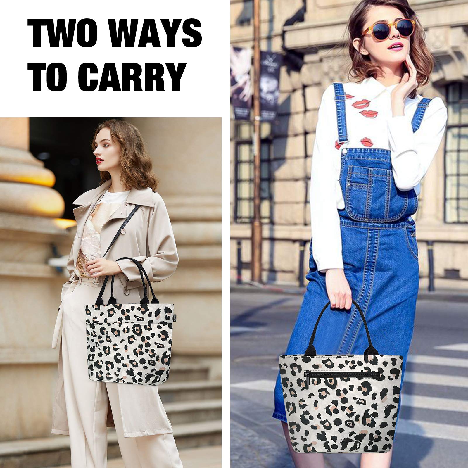 Aosbos Insulated Leopard Print Lunch Bag for Women - Leakproof Lunch Tote & Cooler Bag for Work, Office, School, Picnics | Loncheras Para Mujer, Adult Lunch Box with Thermal Insulation