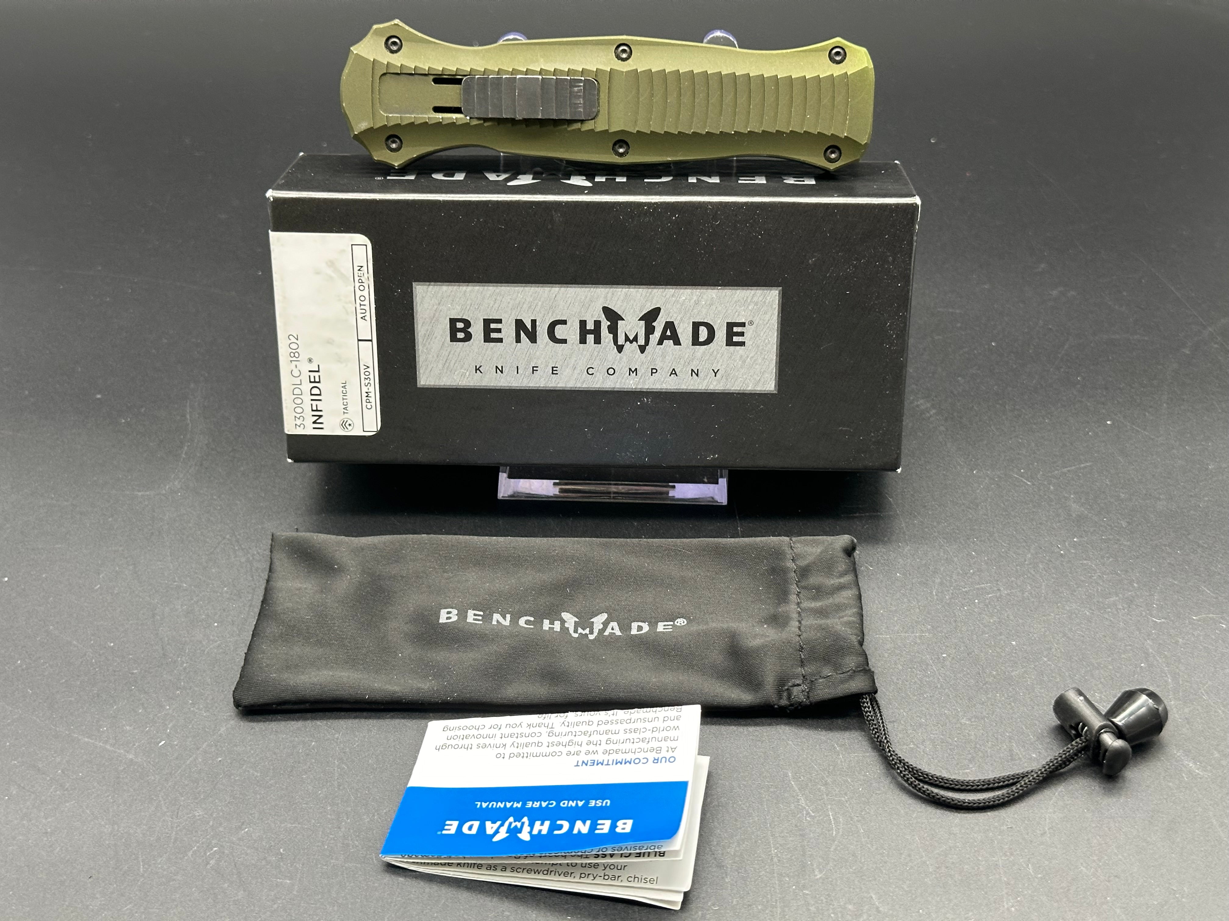 Benchmade Infidel OTF Automatic Knife - OD Green Tactical Folding Knife with Double-Action Out-The-Front Mechanism | Perfect for Outdoor Survival, Hunting, and Everyday Carry (EDC)