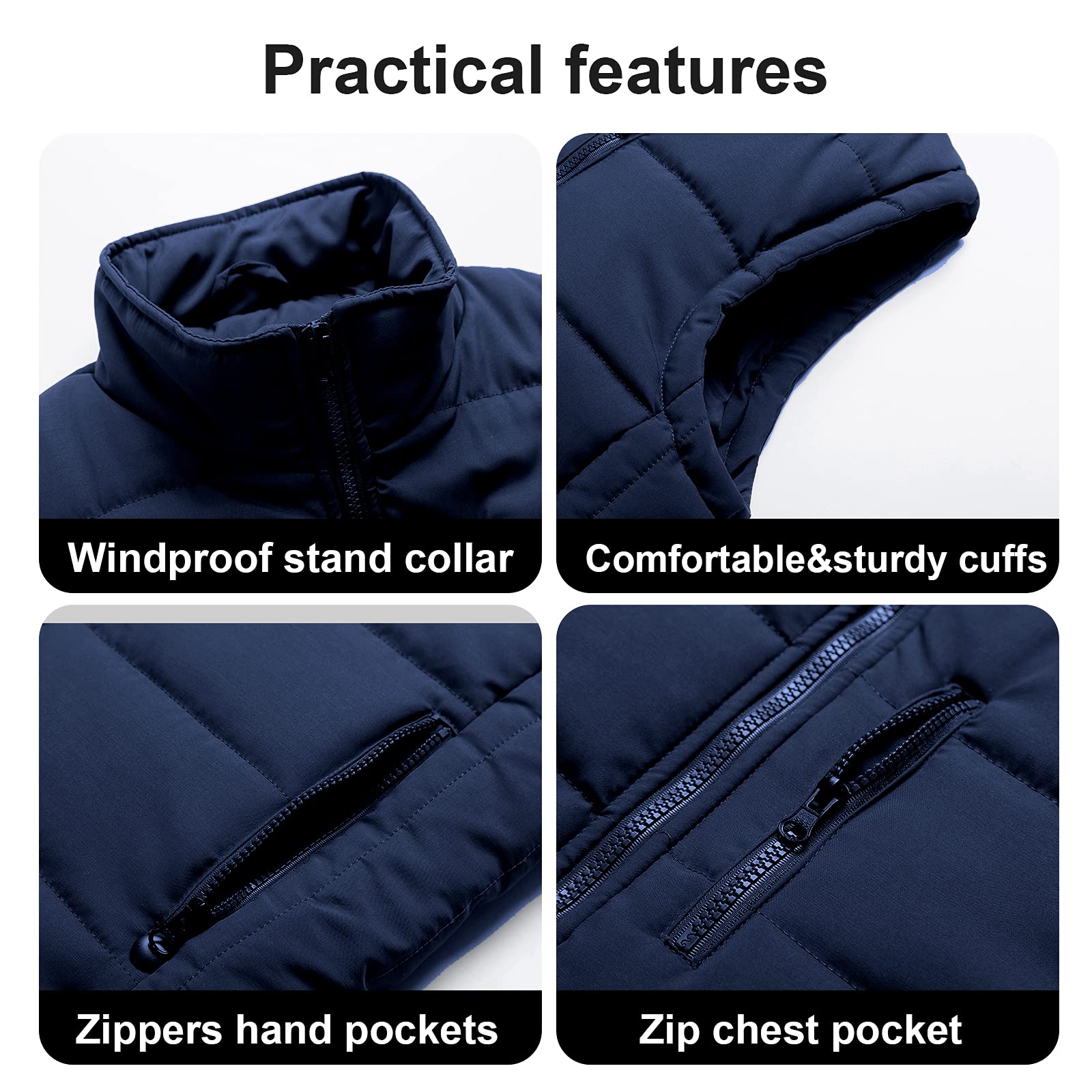 Chrisuno Women's Puffer Vest - Stand Collar Quilted Waistcoat for Skiing, Hiking & Outdoor Activities | Lightweight Winter Jacket for Casual Wear & Cold Weather