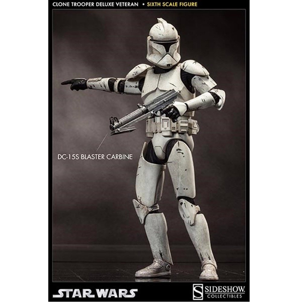 STAR WARS Clone Trooper Deluxe 12-Inch Action Figure - Premium Collectible Sideshow Toy with Shiny Armor | Perfect for Display, Gifts & Star Wars Fans Collection