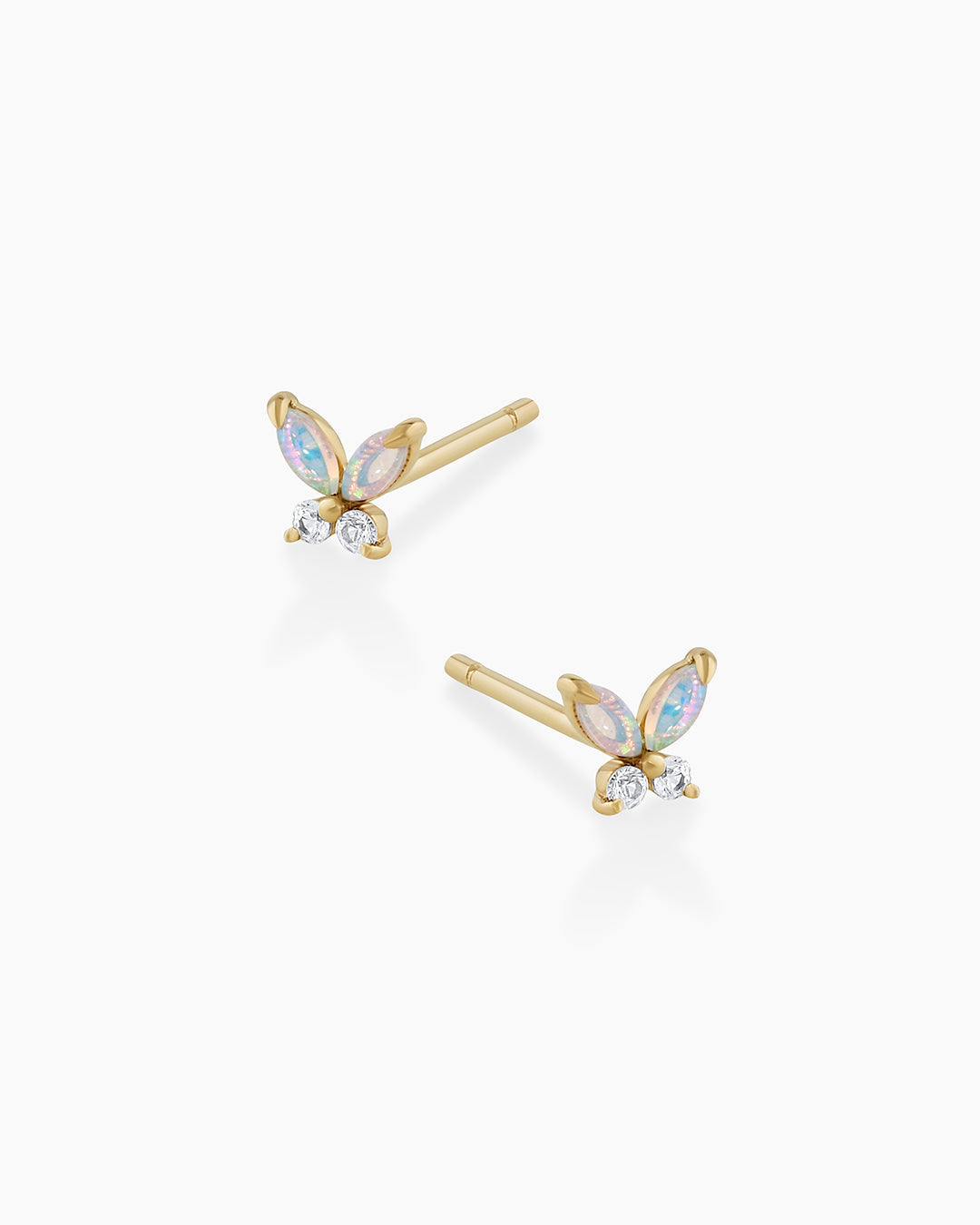 Opal Butterfly Stud Earrings - Genuine Opal Gemstone Jewelry for Women - Elegant Butterfly Design for Everyday Wear & Special Occasions