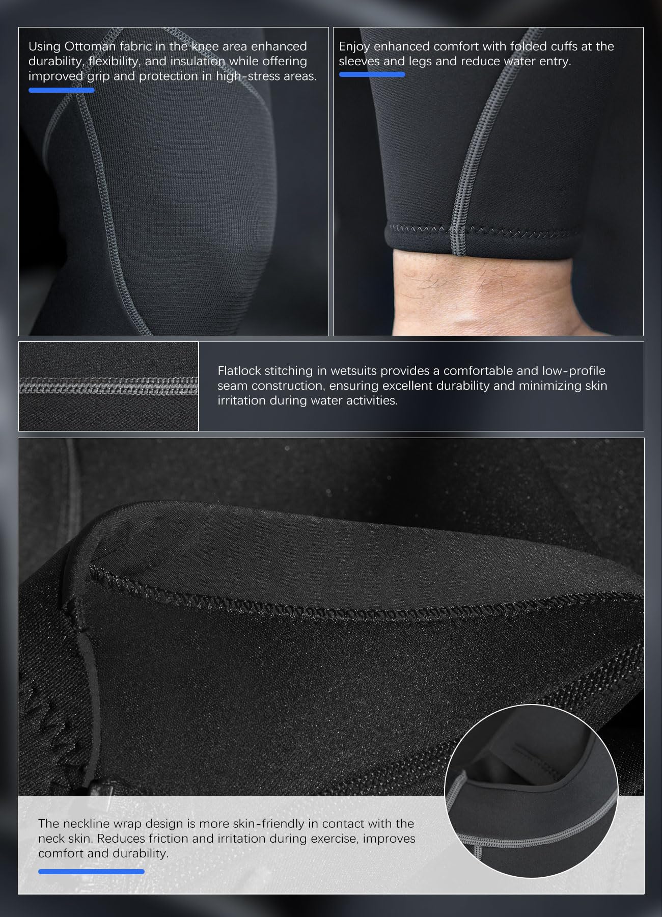 Hevto 3mm Neoprene Wetsuit for Men - Long Sleeve Back Zip Diving Suit for Surfing, Swimming & Water Sports | Warm Thermal Protection for Scuba Diving, Snorkeling & Cold Water Activities