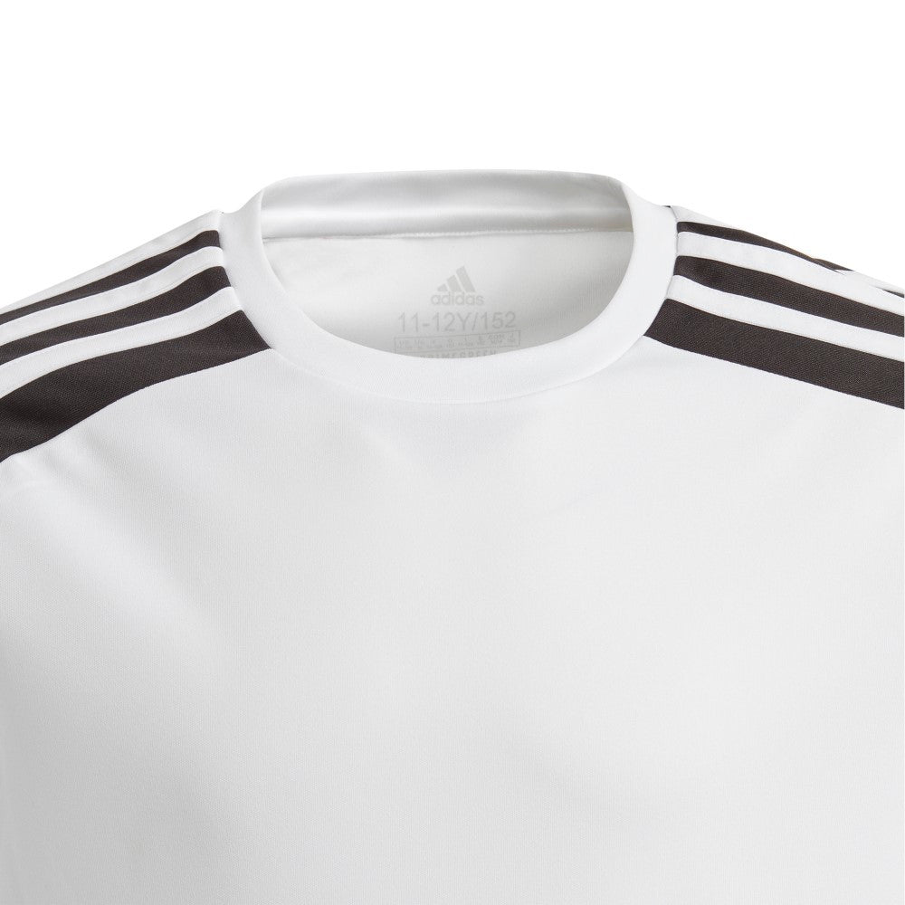 Adidas Youth Squadra 21 Soccer Jersey - White - Breathable Performance Shirt for Kids & Teens - Perfect for Training, Matches & Team Sports