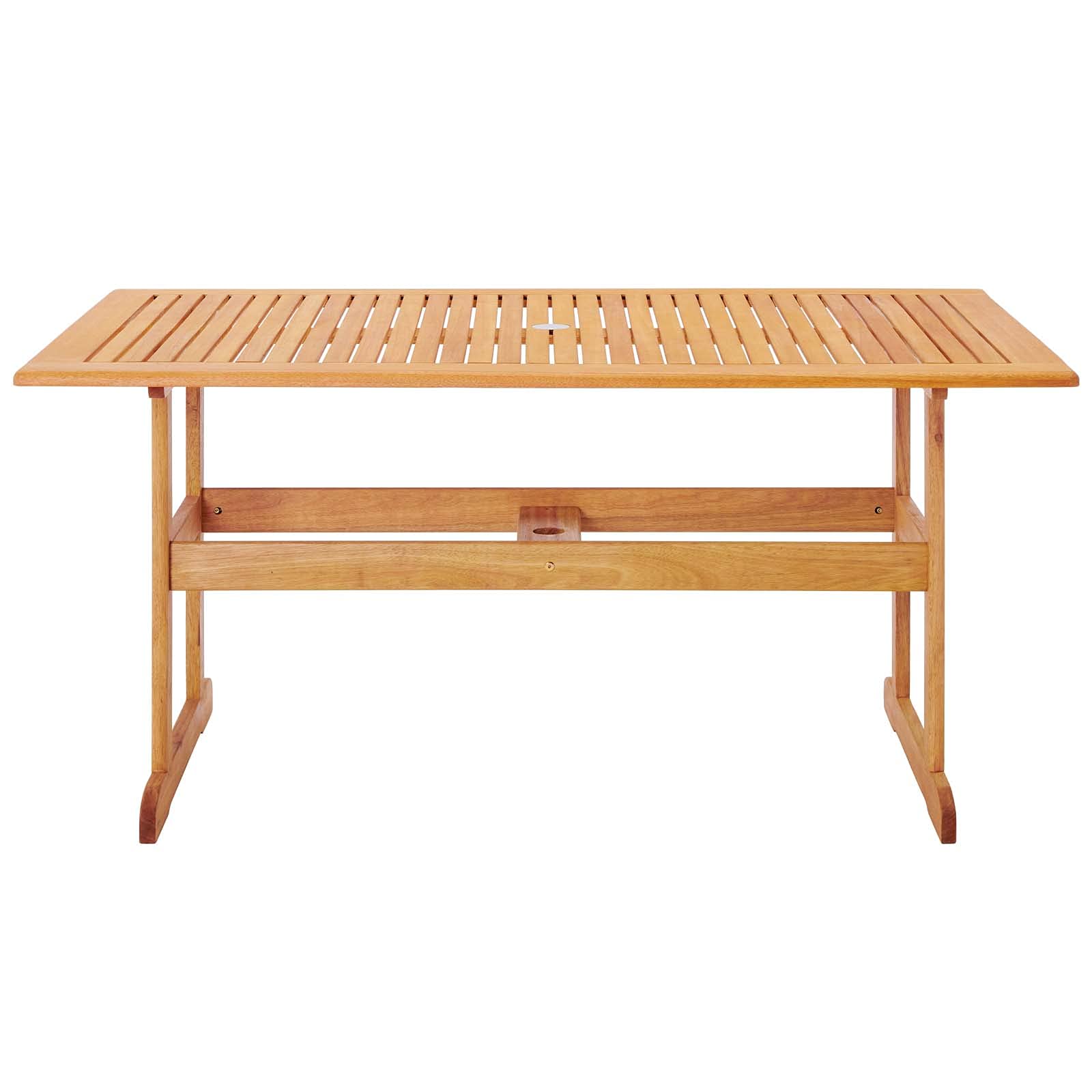 Modern Brown Wooden Rectangular Lounge Dining Table - Perfect for Outdoor Patio, Balcony, Cafe & Bistro Settings