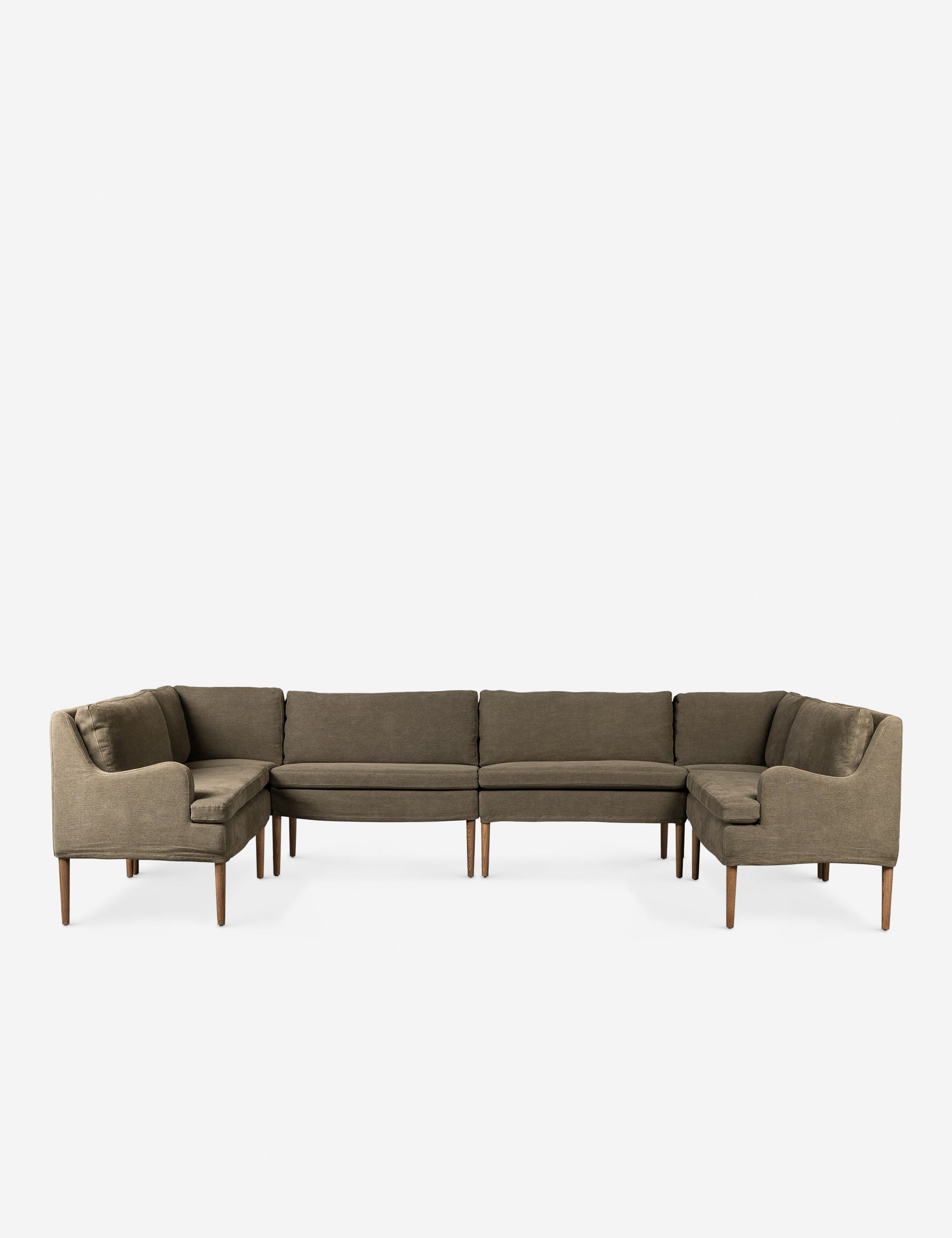 Aurelia U-Shaped Dining Banquette by Amber Lewis x Four Hands - Modern Upholstered Booth Seating for Kitchen, Dining Room & Breakfast Nook