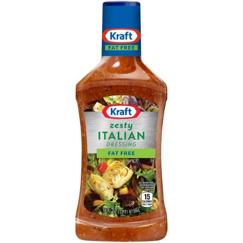 Kraft Salad Dressing - Zesty Italian Flavor (Pack of 16) | Oil & Vinegar Dressing for Salads, Pasta & Sandwiches | Gluten Free & No Artificial Flavors