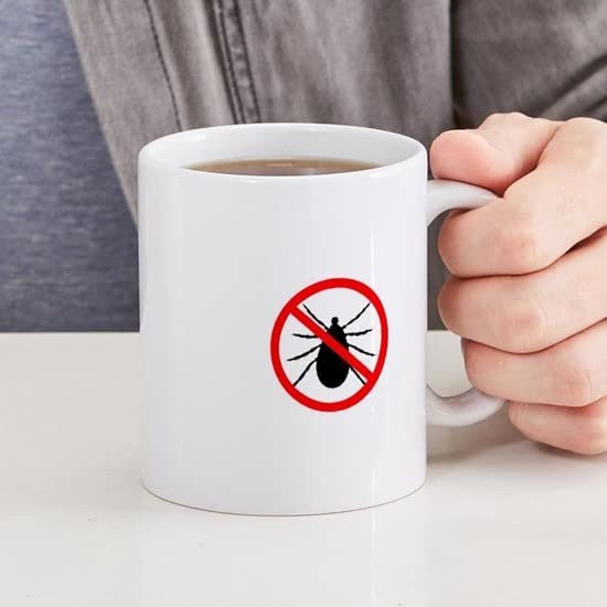 No Ticks 11 oz (325 ml) Ceramic Coffee Mug - Funny Sarcastic Novelty Cup for Office, Home & Camping Use