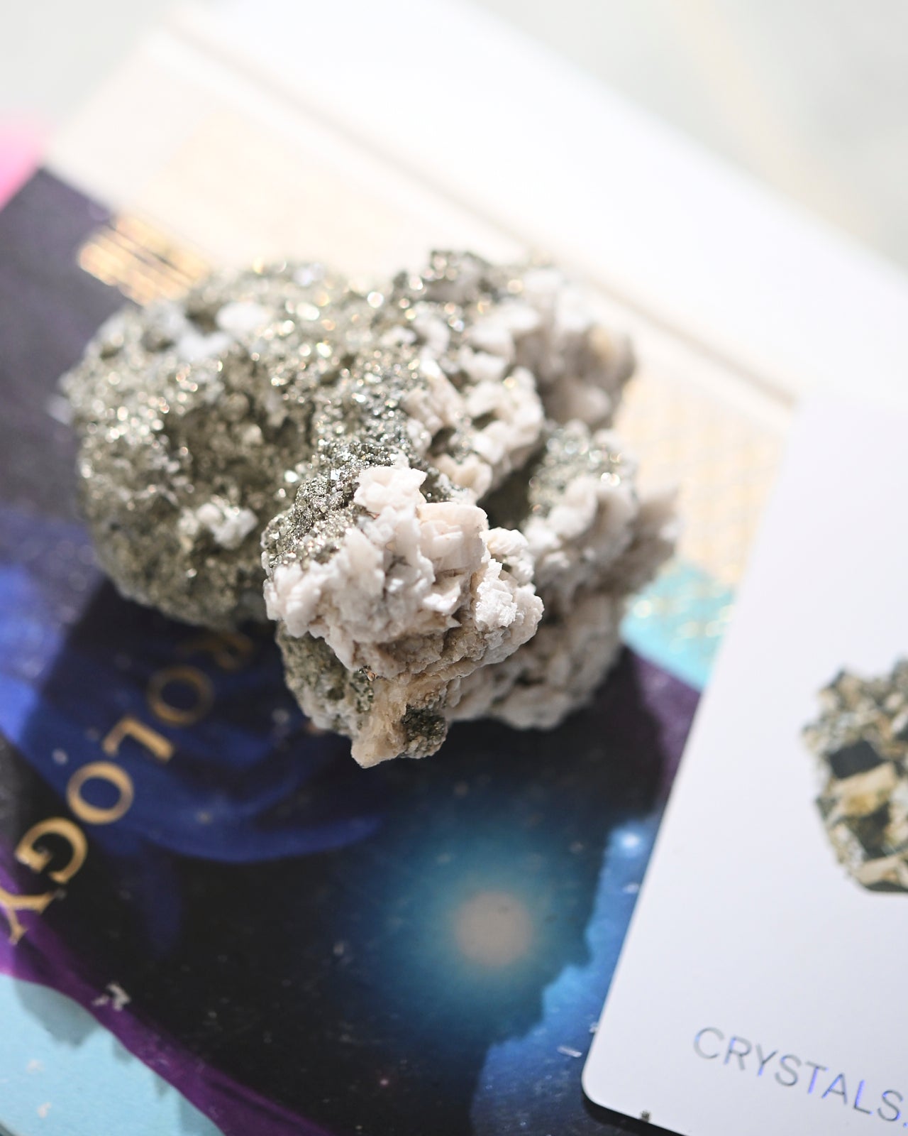 Natural Pyrite and Calcite Crystal Cluster Specimen - Healing Stones for Meditation, Home Decor & Spiritual Gifts | Perfect for Reiki, Feng Shui & Crystal Collections