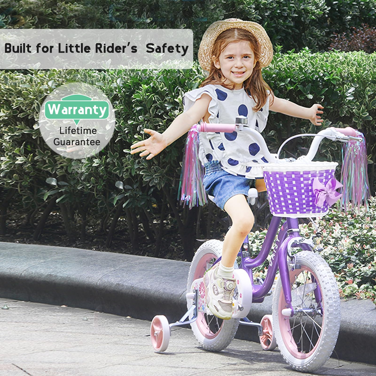 **Daisy Princess Girls Bike for Kids Ages 2-7 Years - 12, 14, 16 Inch Toddler & Child Bicycle with Training Wheels, Basket & Streamers - Multiple Colors - Perfect for Outdoor Play, Birthday Gifts & Park Rides**