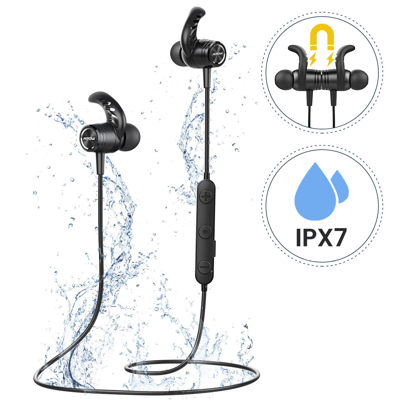 Mpow S10 Sport Wireless Bluetooth Earbuds - Sweatproof & Secure Fit for Running, Gym, Workout, and Outdoor Activities