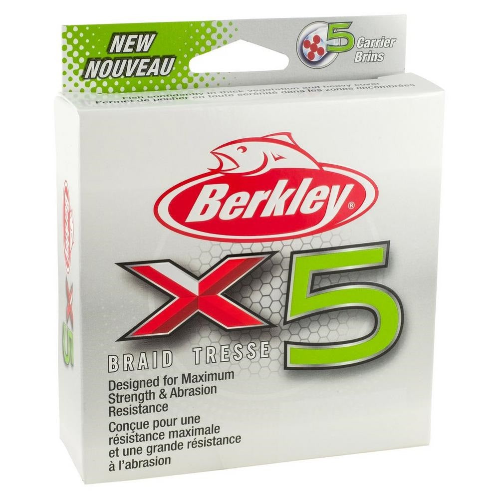 Berkley X5 5-Carrier High-Performance Braided Fishing Line - Strong & Durable for Saltwater & Freshwater Fishing