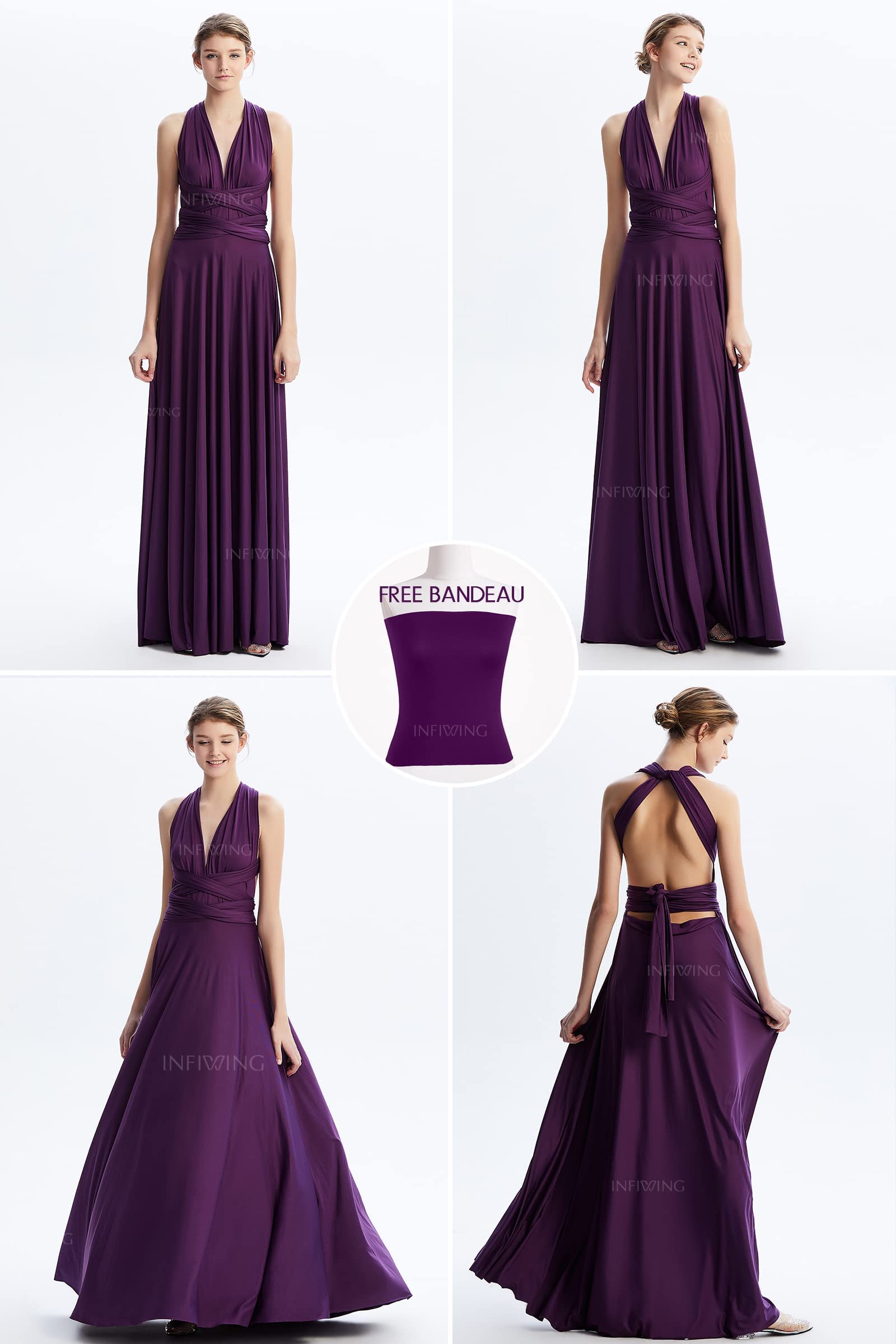 Infinity Dresses for Bridesmaids & Wedding Guests | Plus Size Wrap Maxi Dress | Convertible Multiway Formal Gown for Women - Perfect for Weddings, Parties & Special Occasions