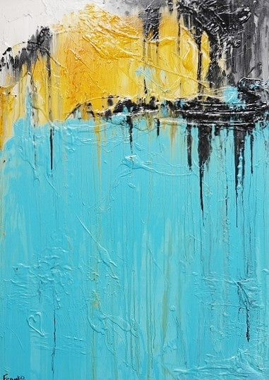 Abstract Blue Wall Art - Modern Canvas Painting for Home & Office Decor | Perfect for Living Room, Bedroom, or Workspace